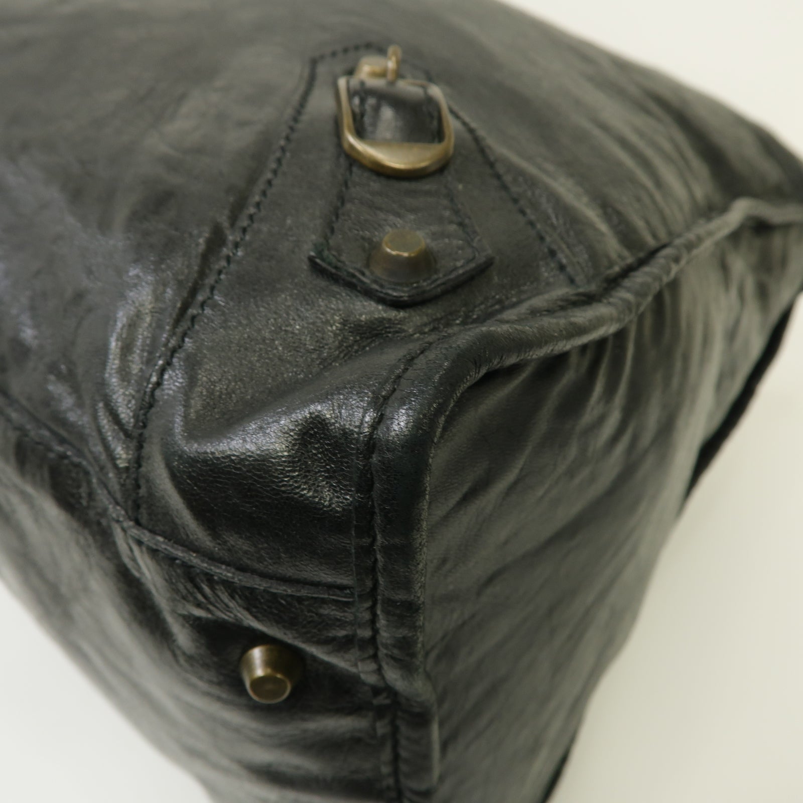 BALENCIAGA 牛皮皮革Weekender金扣肩背袋黒色