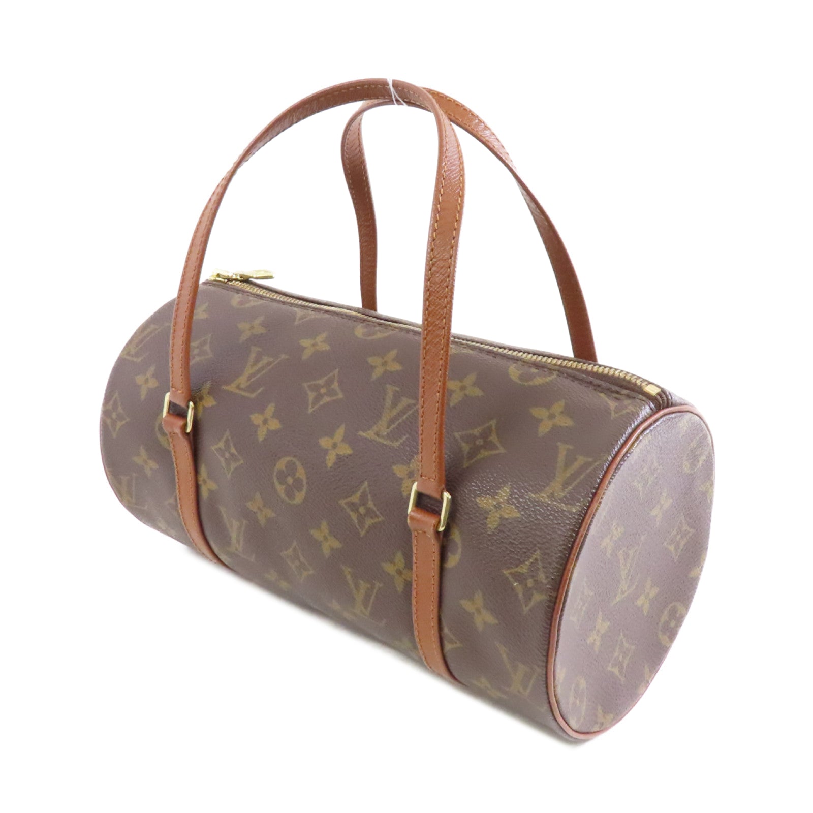 LOUIS VUITTON Monogram Papillon PM金扣手挽袋啡色