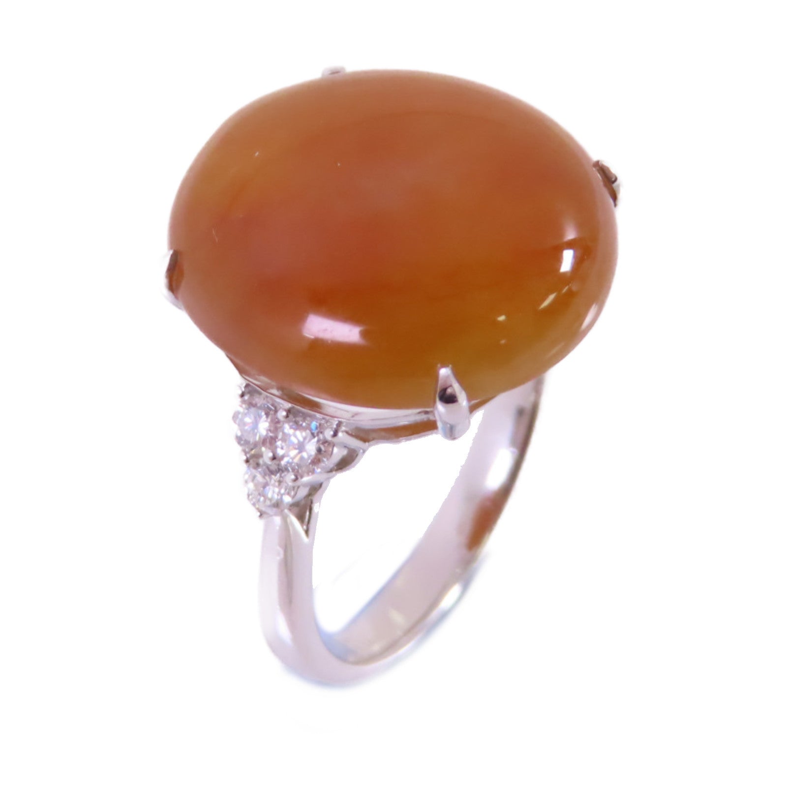 JEWELRY 18K白金/翡翠/0.24ct鑽石Jade Diamond Ring戒指US#7.75