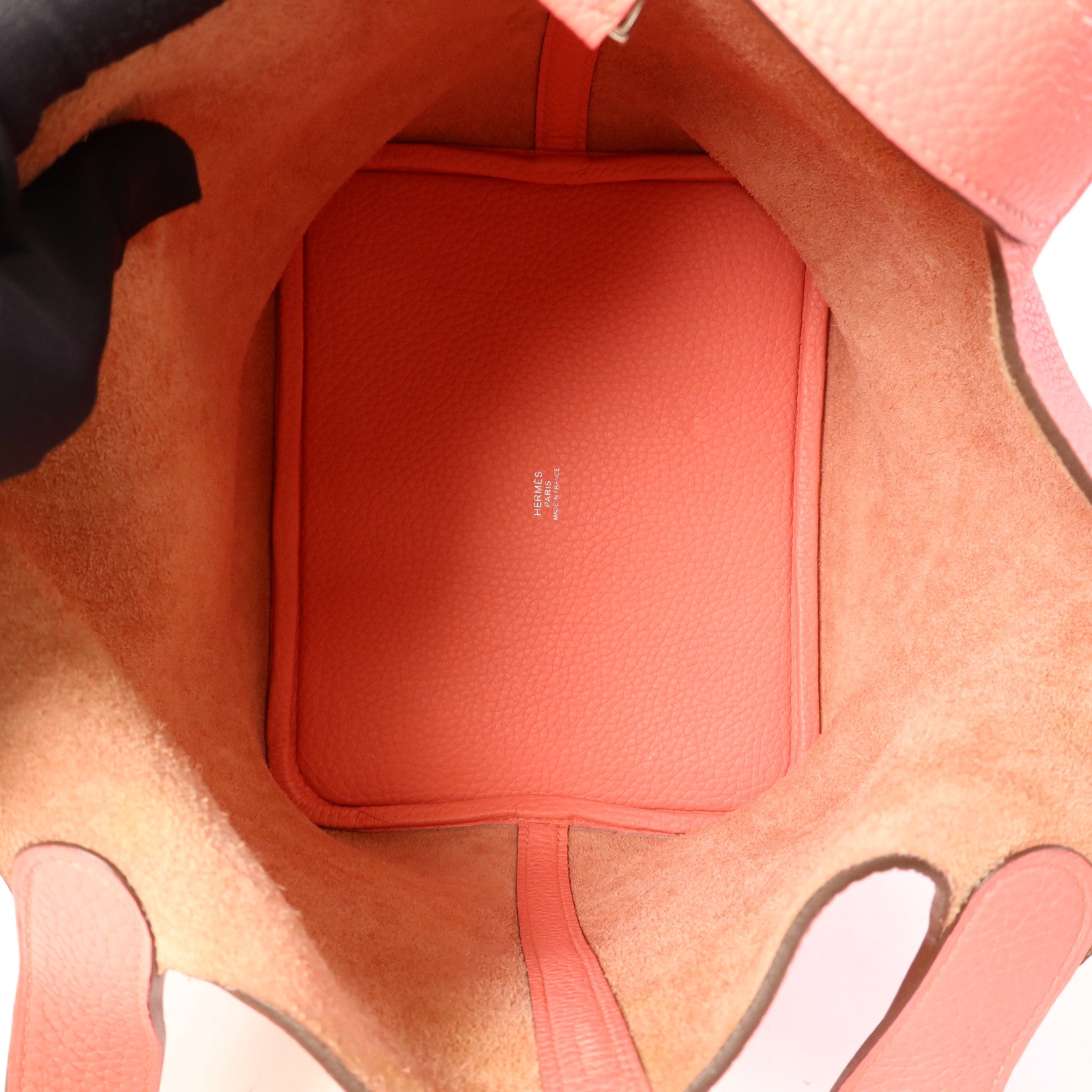 HERMES Clemence皮革Picotin MM銀扣手挽袋Rose Azalee