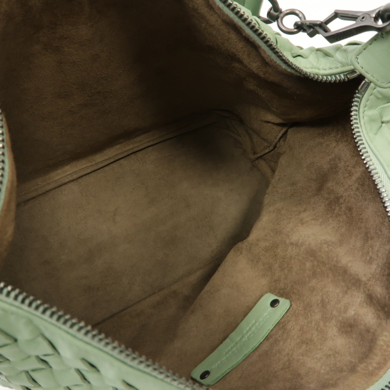 BOTTEGA VENETA 織紋皮革Shoulder Bag銀扣肩背袋綠色