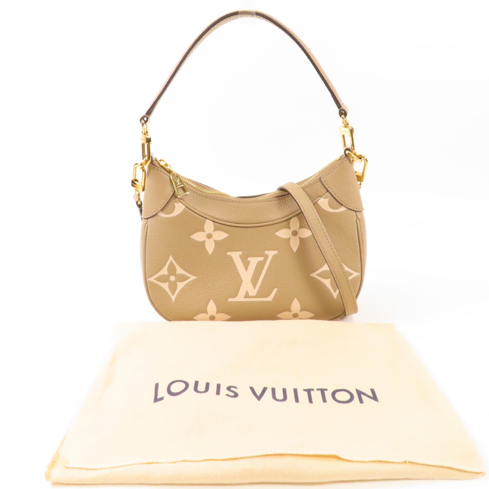 LOUIS VUITTON Monogram Empreinte Bagatelle金扣手挽肩背兩用袋