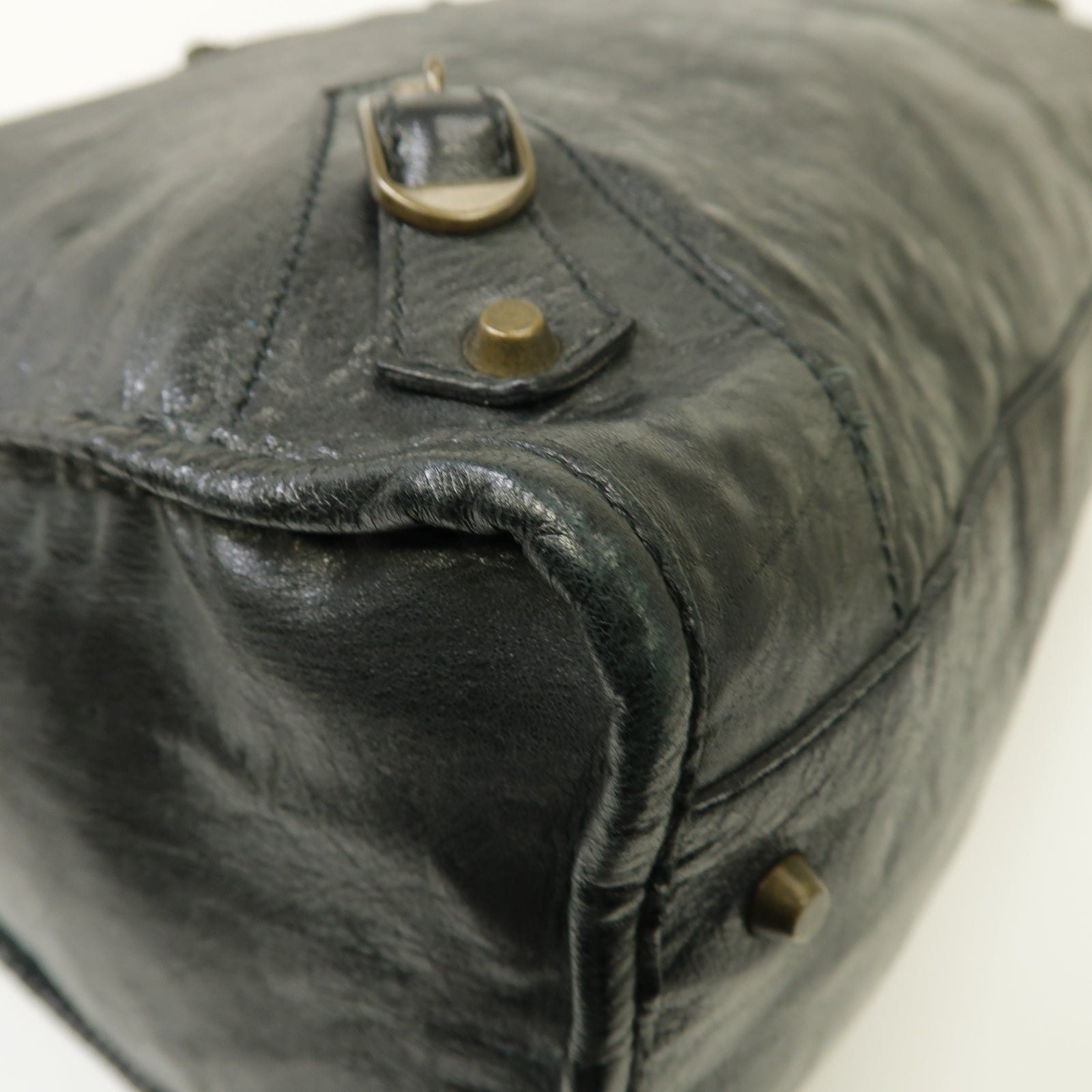 BALENCIAGA 牛皮皮革Weekender金扣肩背袋黒色