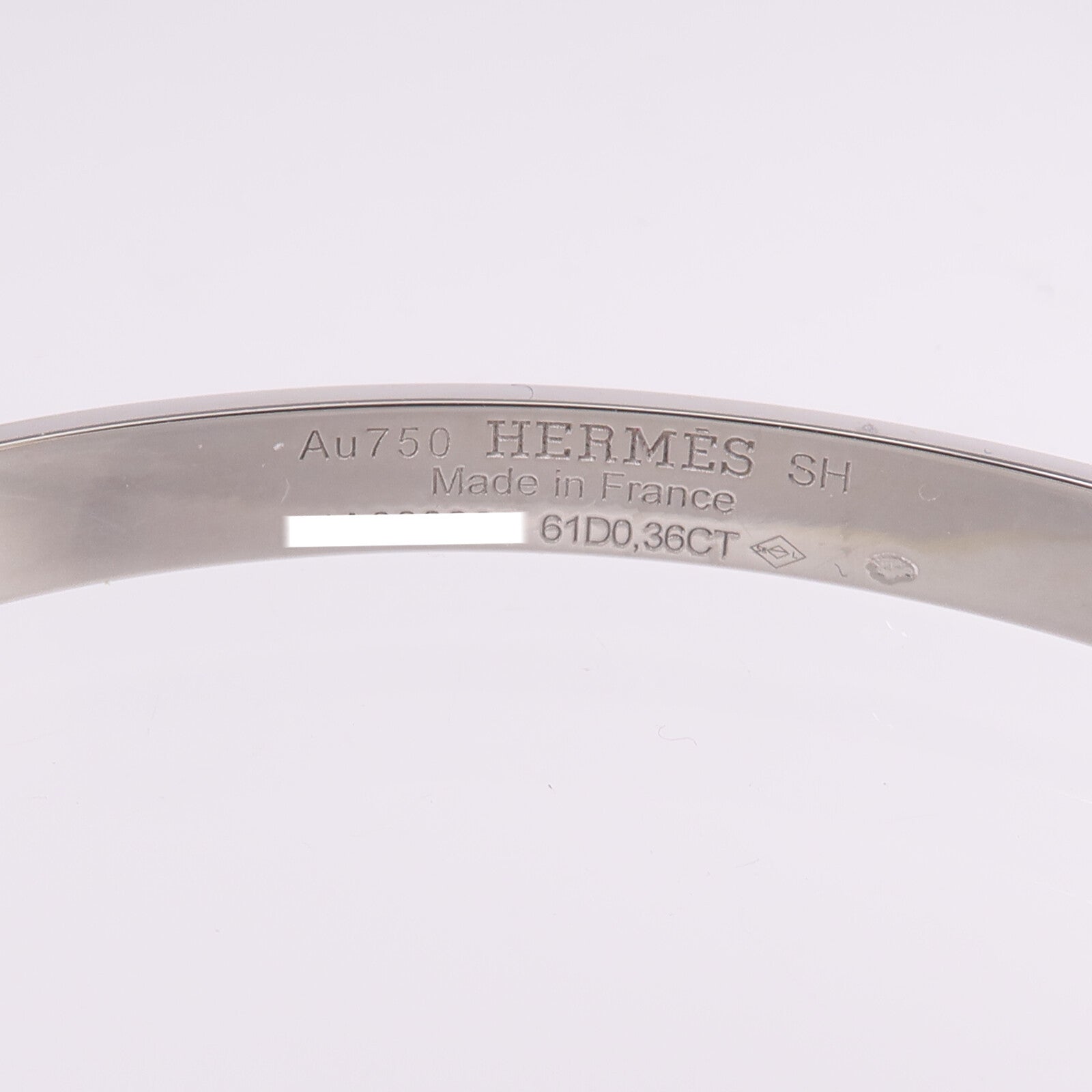 HERMES 18K白金Kelly Bracelet Small Model鑽石手鐲