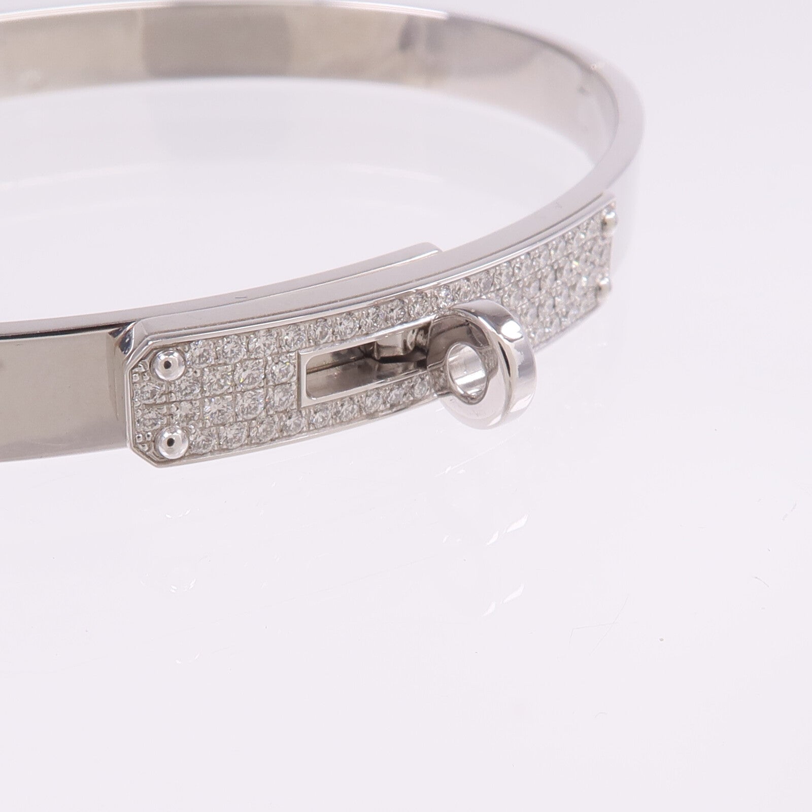 HERMES 18K白金Kelly Bracelet Small Model鑽石手鐲
