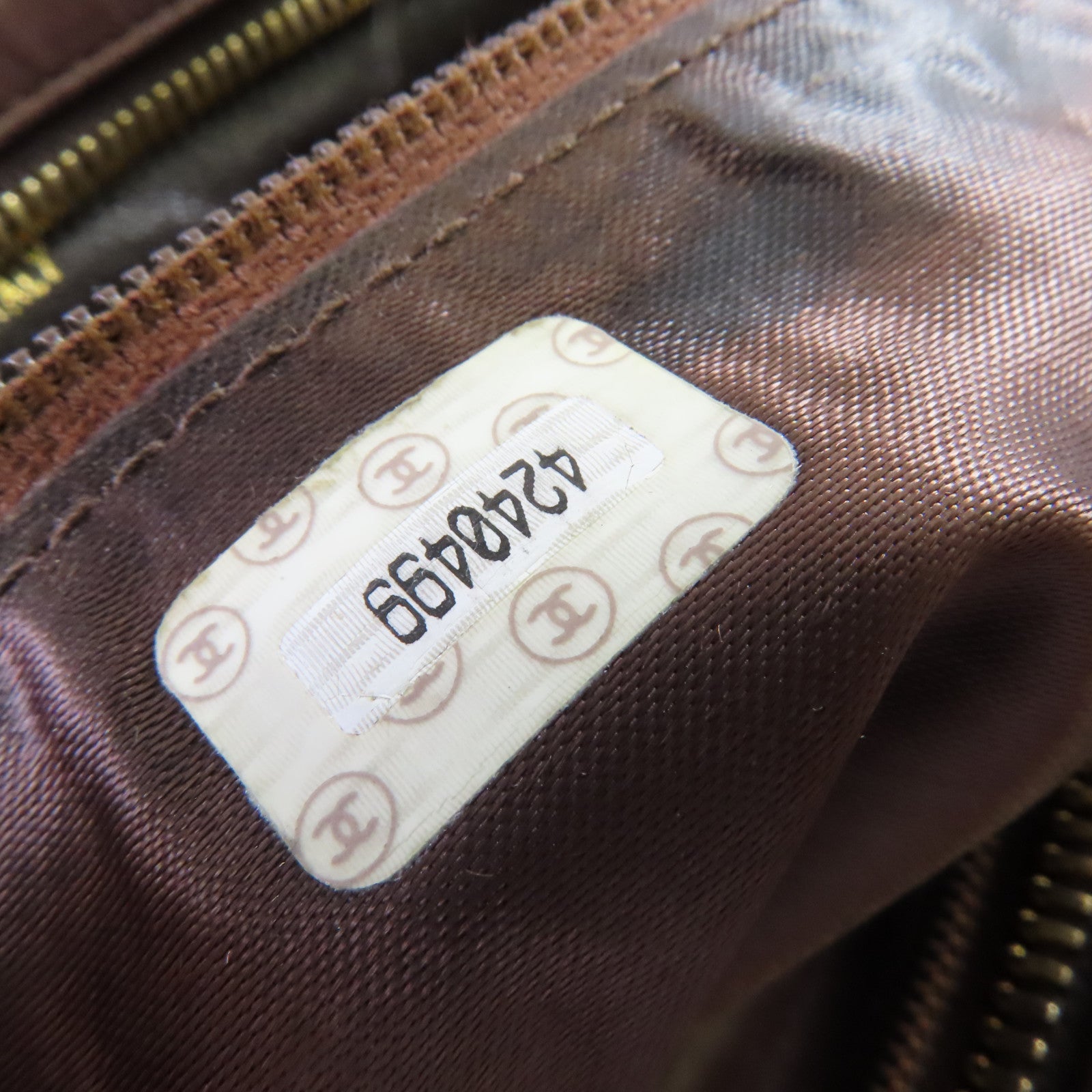 CHANEL 菱格羊皮皮革Chain Shoulder Bag金扣鏈帶肩背袋啡色