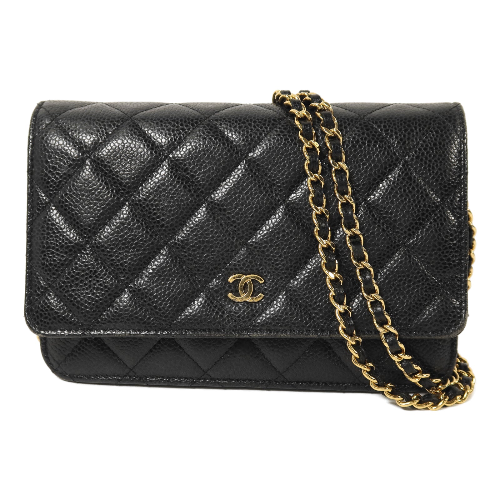 CHANEL 牛皮皮革WOC Wallet On Chain金扣鏈帶肩背袋