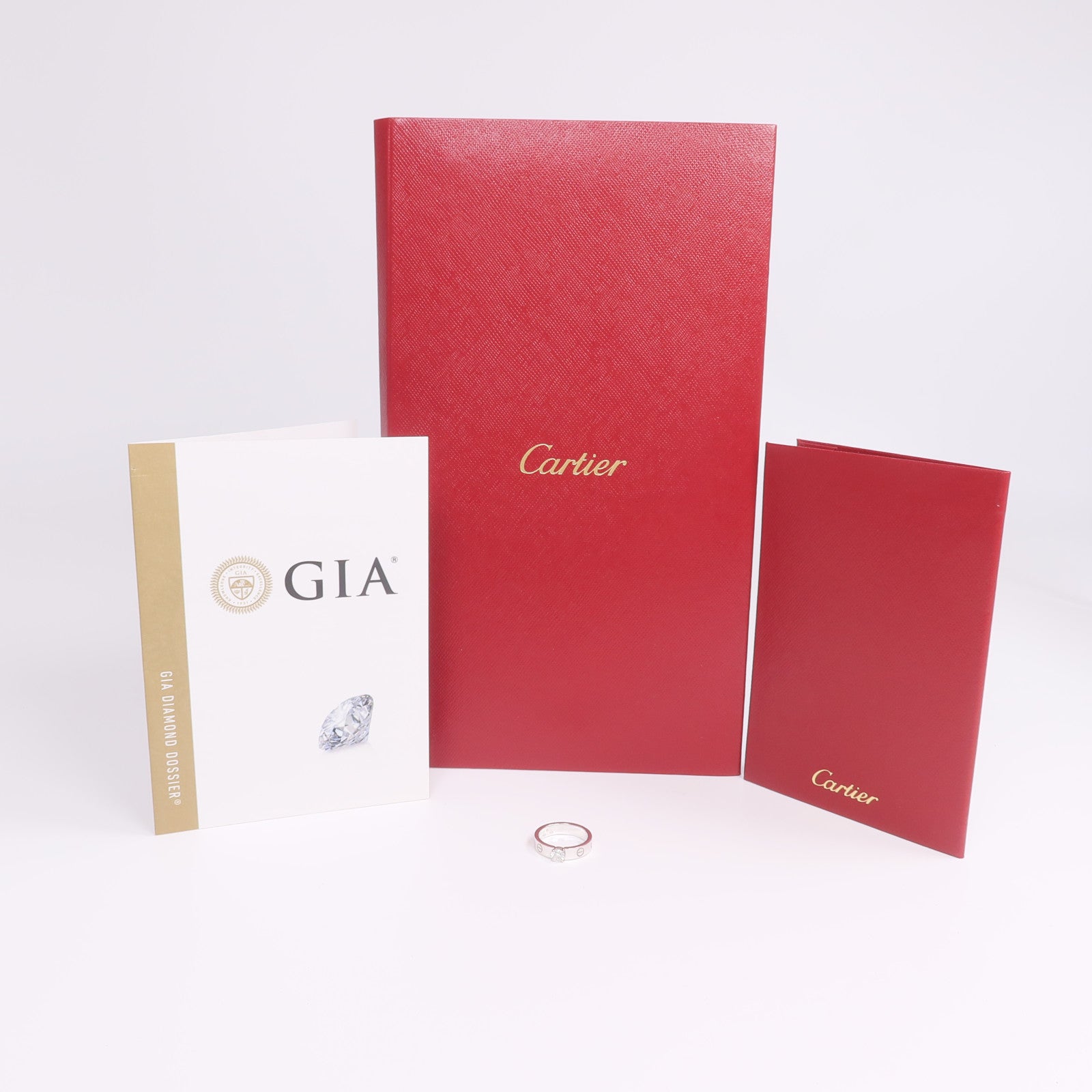 CARTIER 18K白金Love Solitaire Brilliant Cut Diamond Ring鑽石戒指