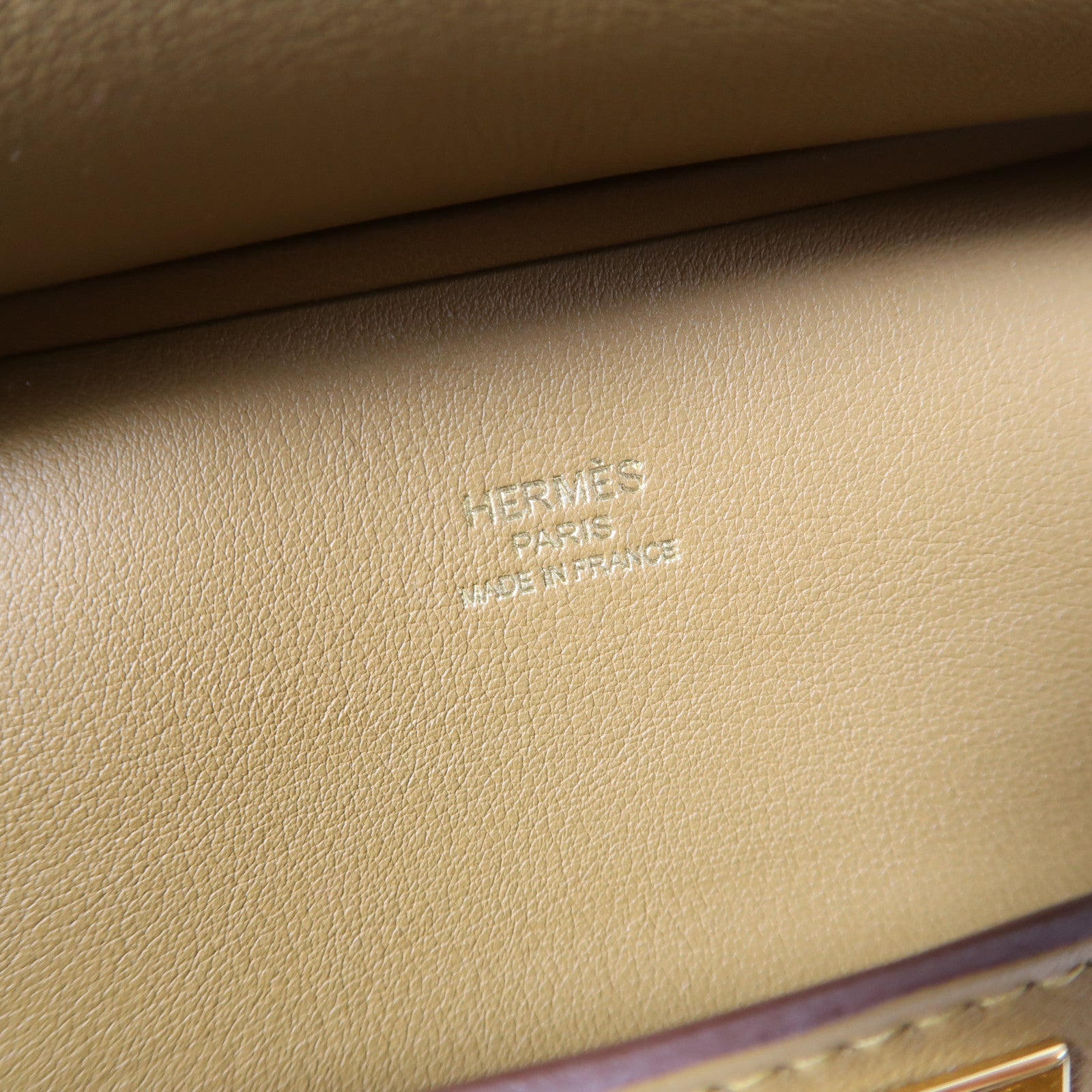 HERMES Swift皮革Mini Jypsiere金扣肩背袋芝麻色