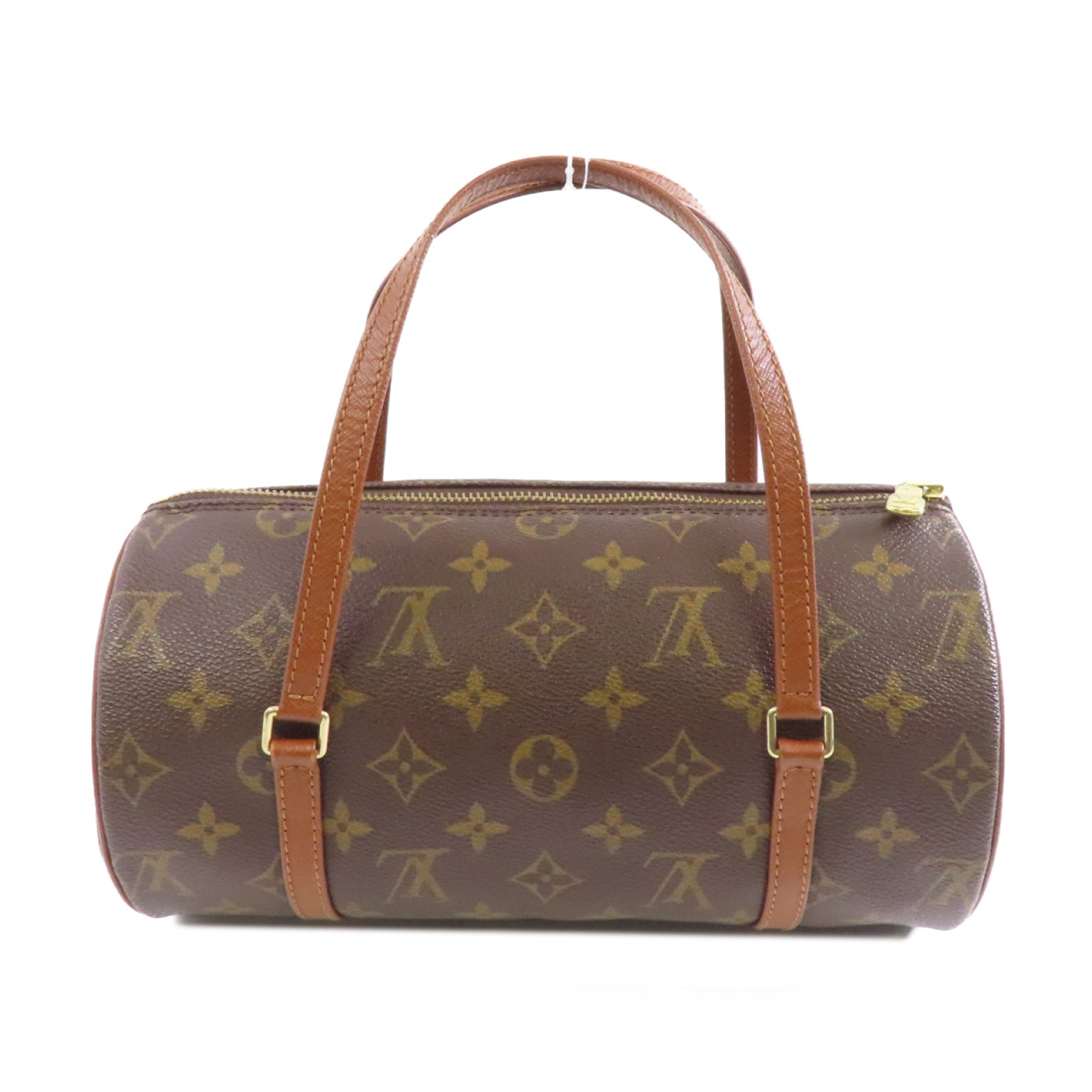 LOUIS VUITTON Monogram Papillon PM金扣手挽袋啡色