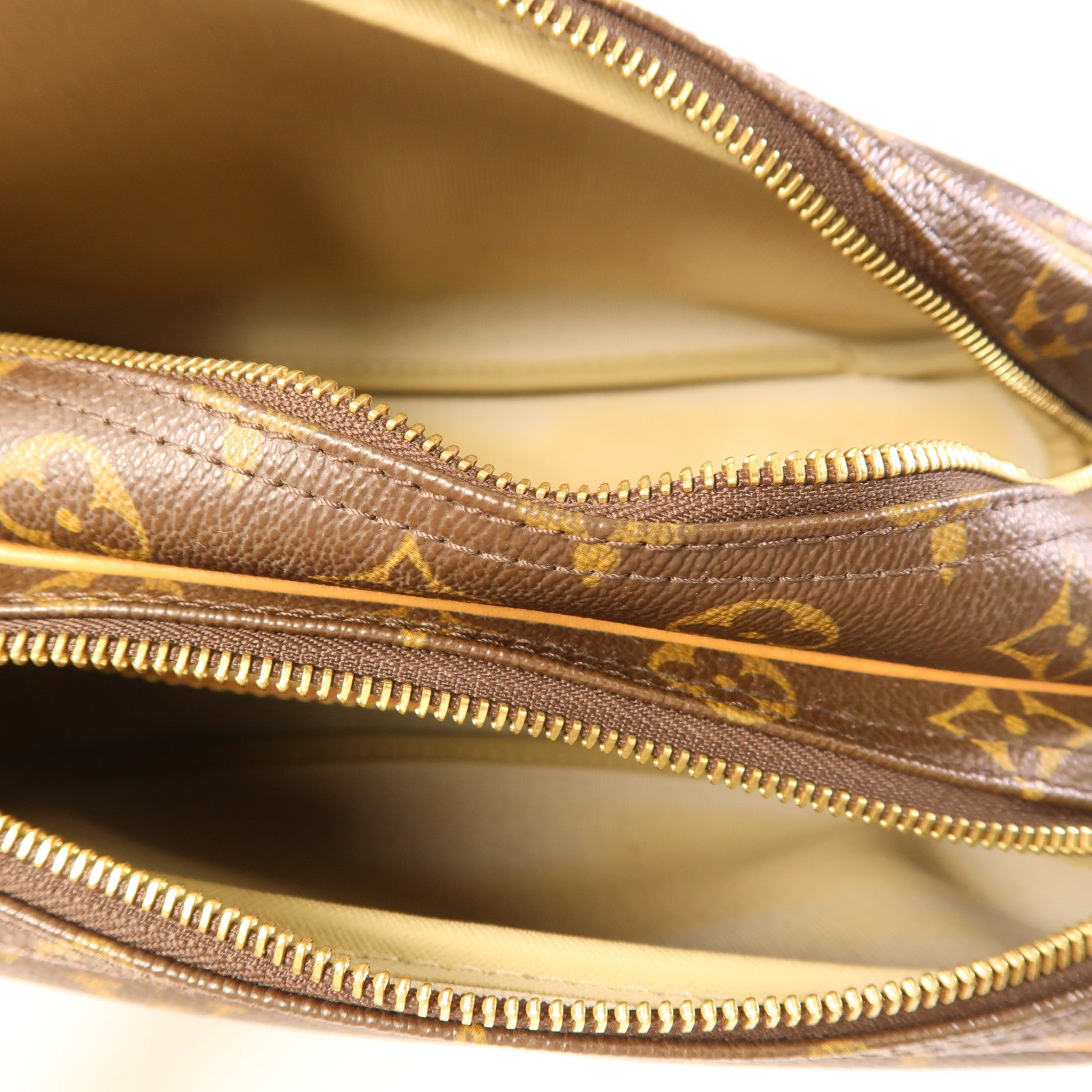 LOUIS VUITTON Monogram Reporter PM金扣肩背袋棕色