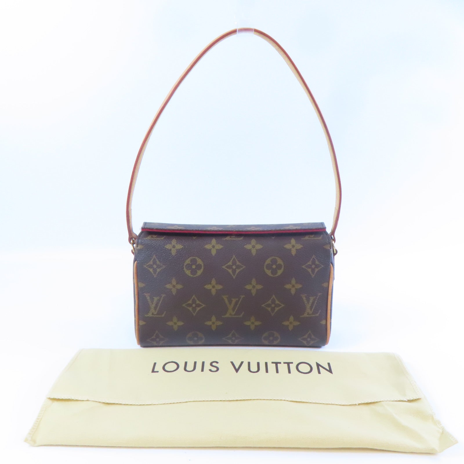 LOUIS VUITTON Monogram Recital Monogram金扣手挽袋啡色