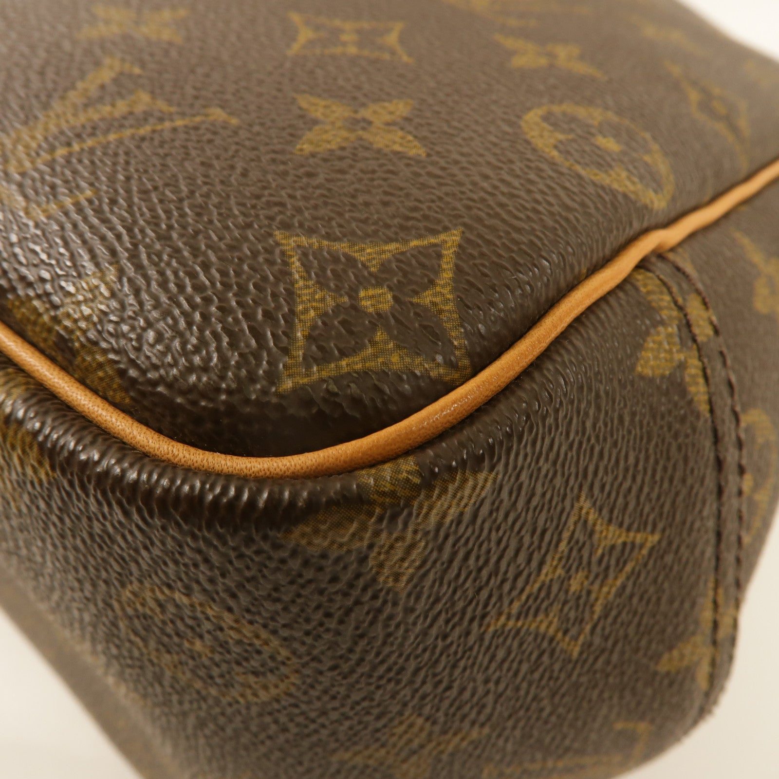 LOUIS VUITTON Monogram Deauville金扣手挽袋棕色