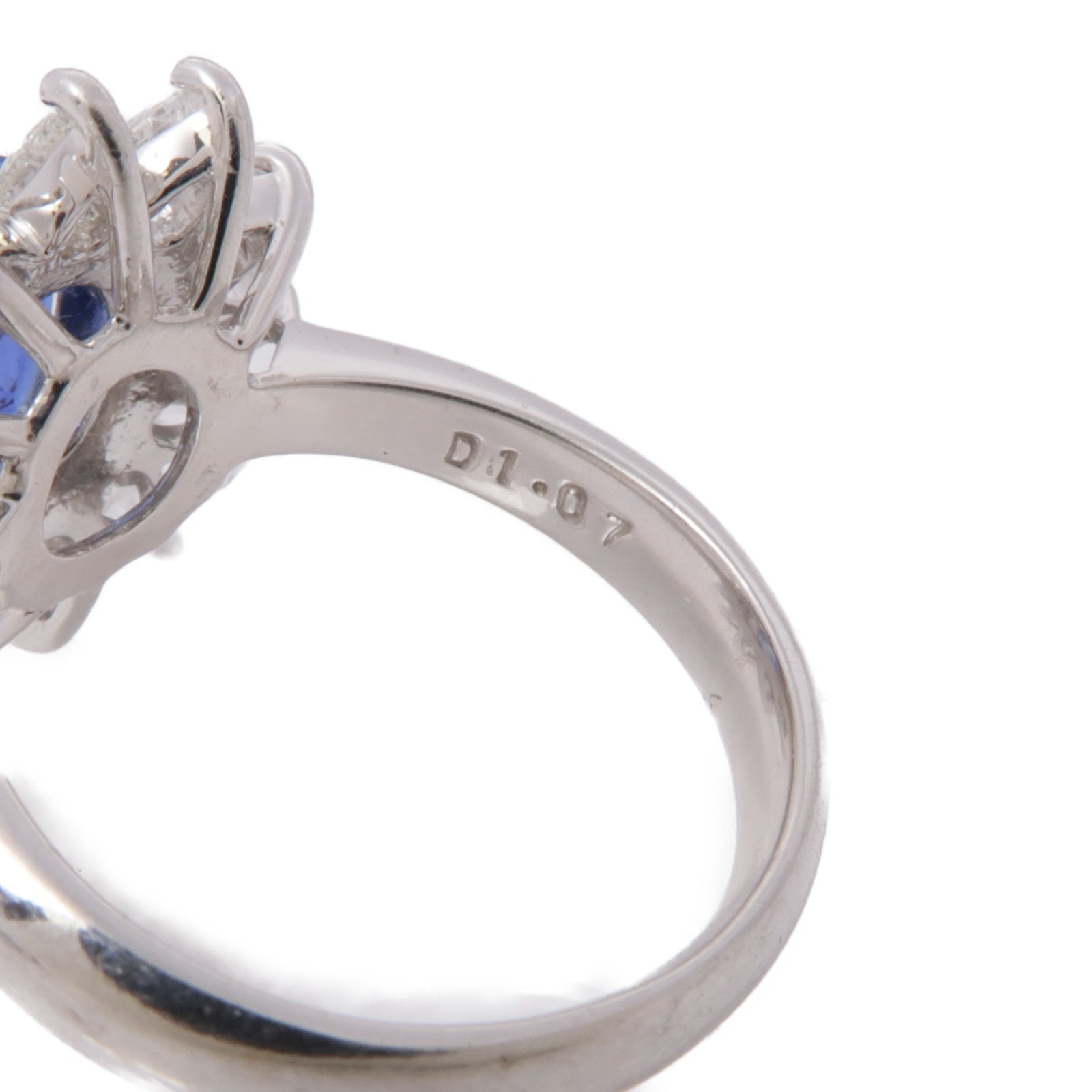 JEWELRY PT900鉑金Sapphire/Diamond Ring藍寶石/鑽石戒指US#5.75