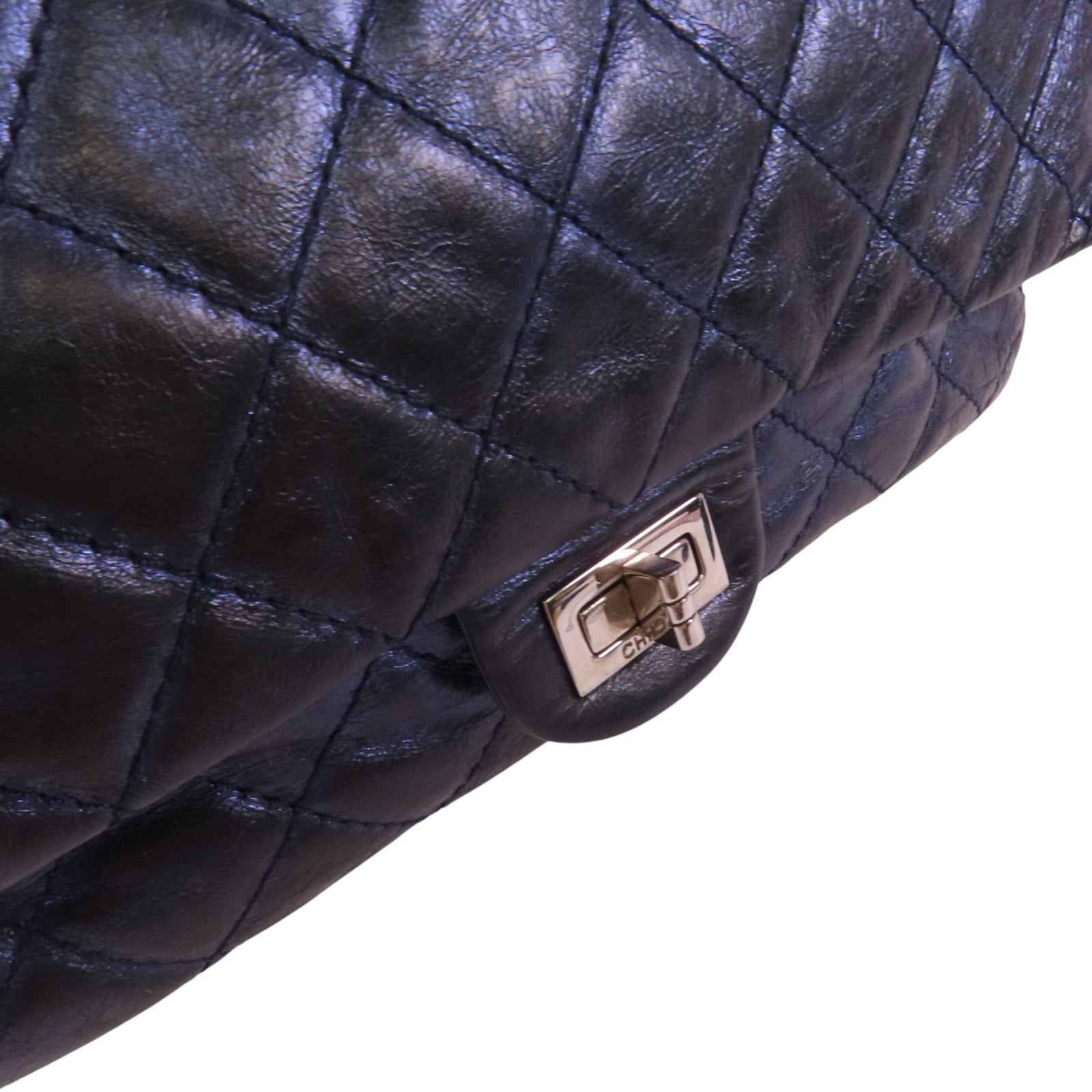 CHANEL 牛皮皮革2.55銀扣鏈帶肩背袋
