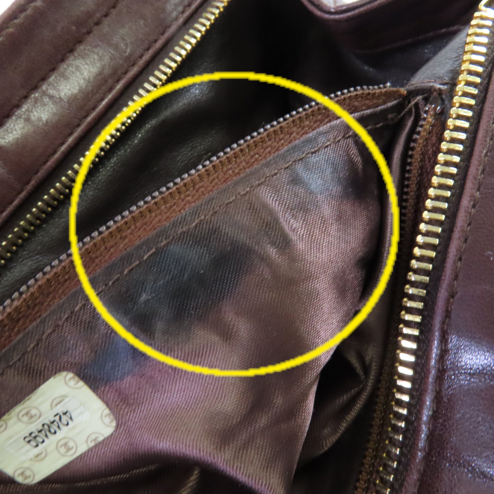 CHANEL 菱格羊皮皮革Chain Shoulder Bag金扣鏈帶肩背袋啡色