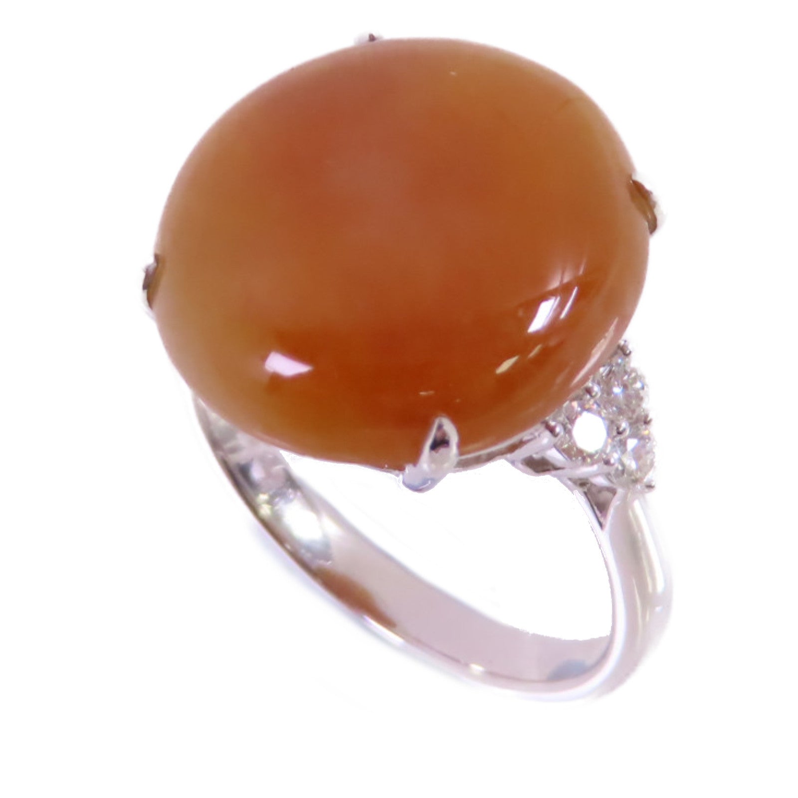 JEWELRY 18K白金/翡翠/0.24ct鑽石Jade Diamond Ring戒指US#7.75