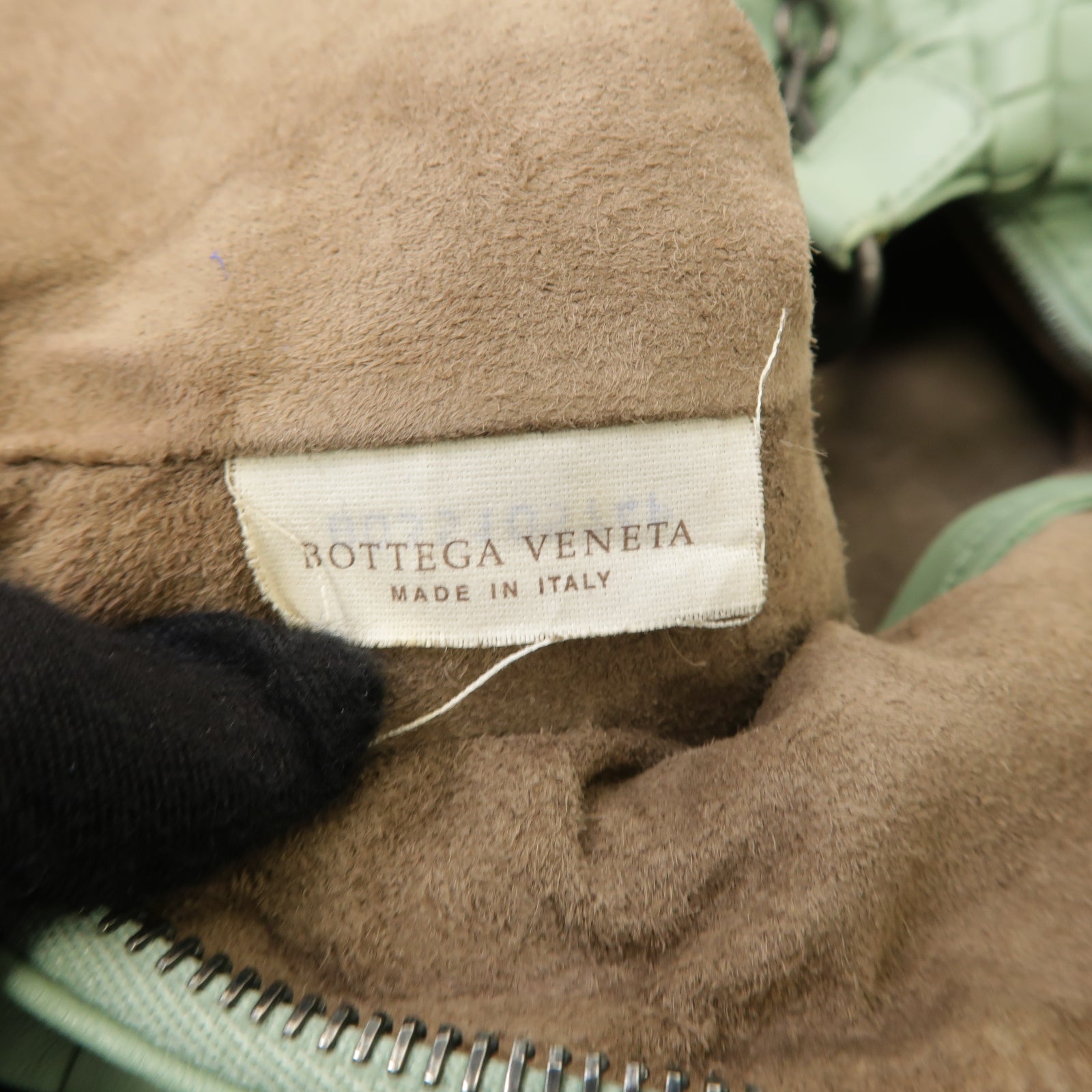BOTTEGA VENETA 織紋皮革Shoulder Bag銀扣肩背袋綠色