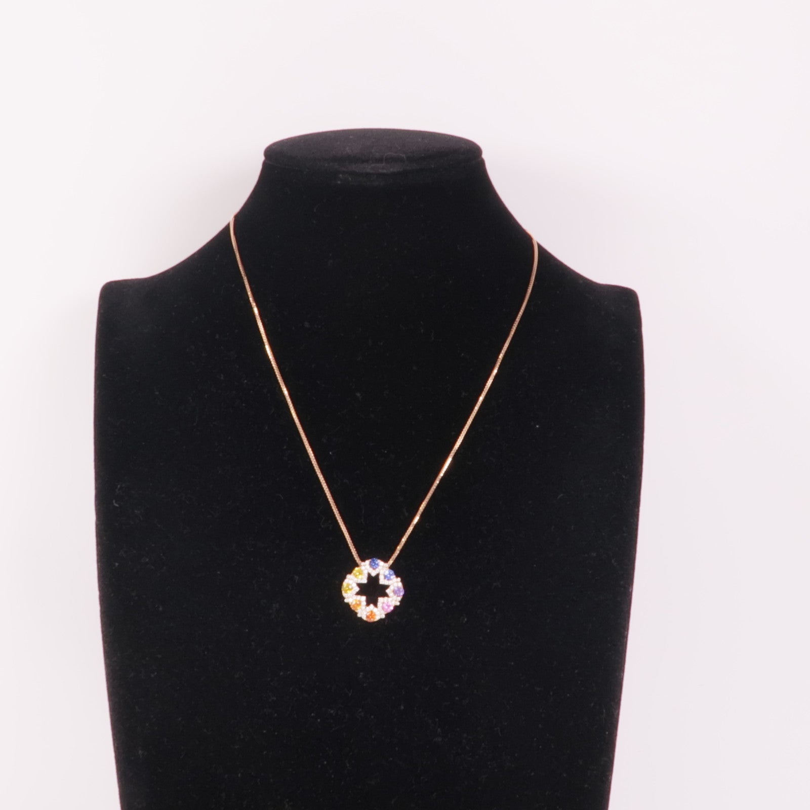 JEWELRY 【激減優惠】18K玫瑰金Sapphire/Diamond Necklace彩色藍寶石/鑽石項鍊
