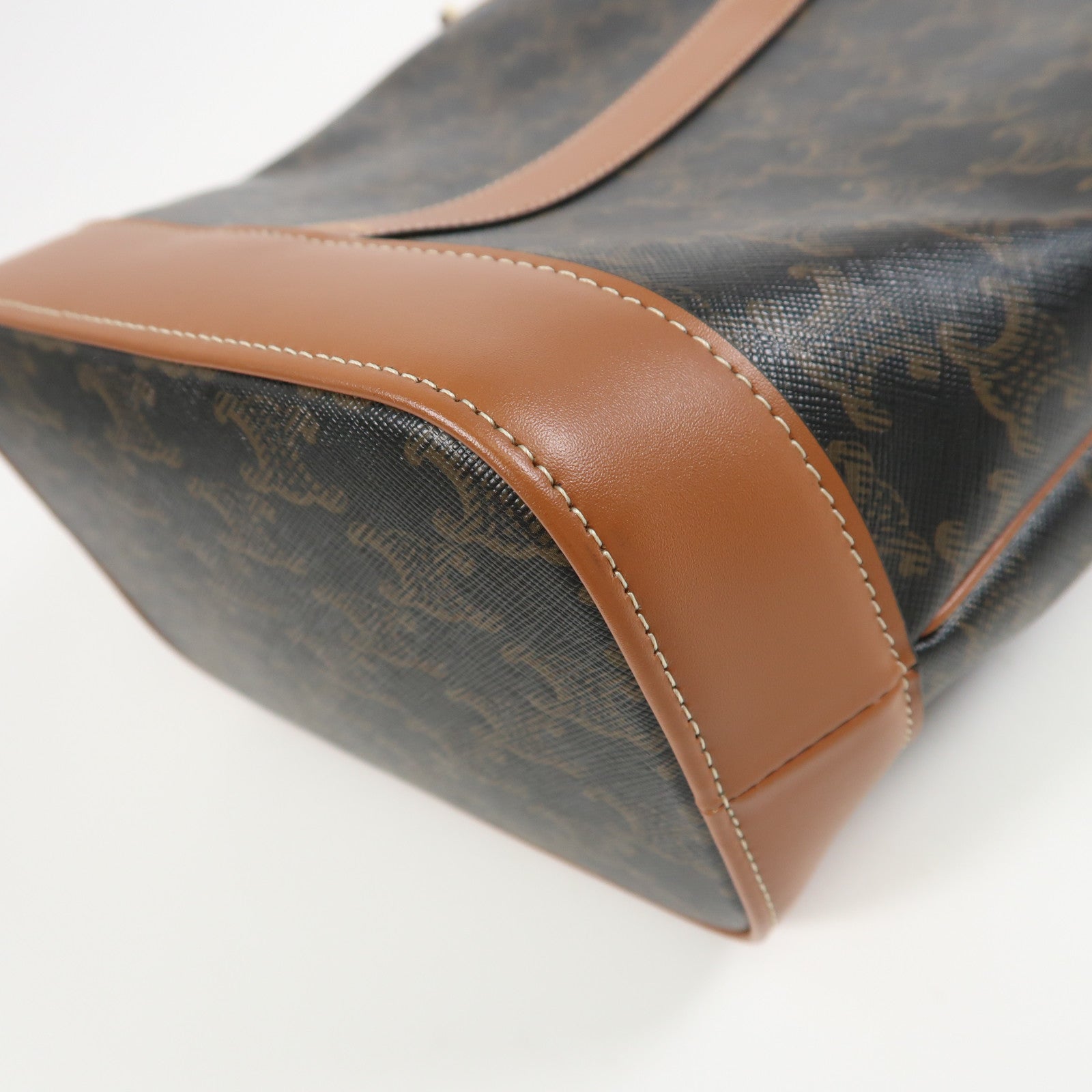 CELINE 塗層帆布Small Bucket金扣肩背袋