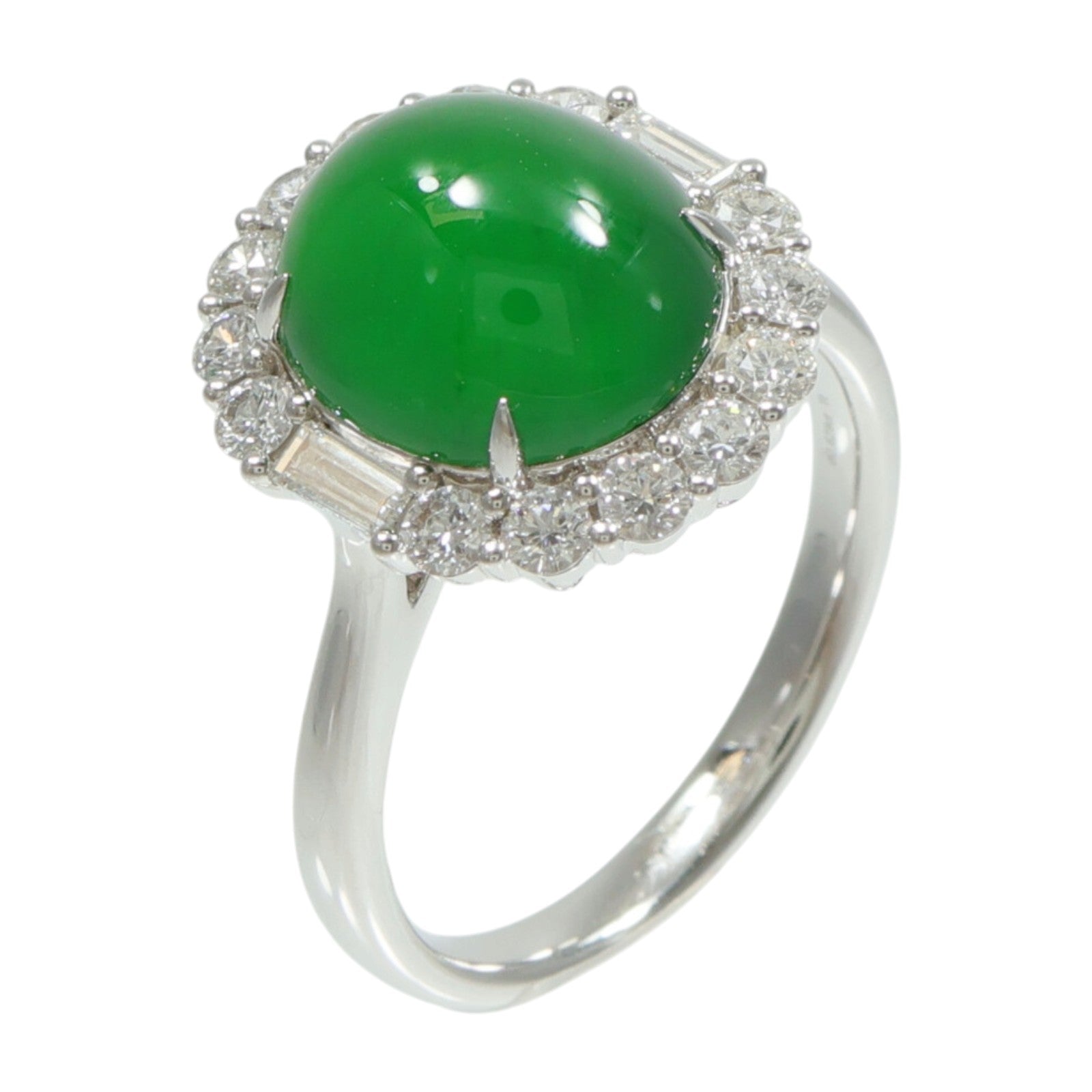 JEWELRY 18K白金Jade Diamond Ring翡翠/鑽石戒指