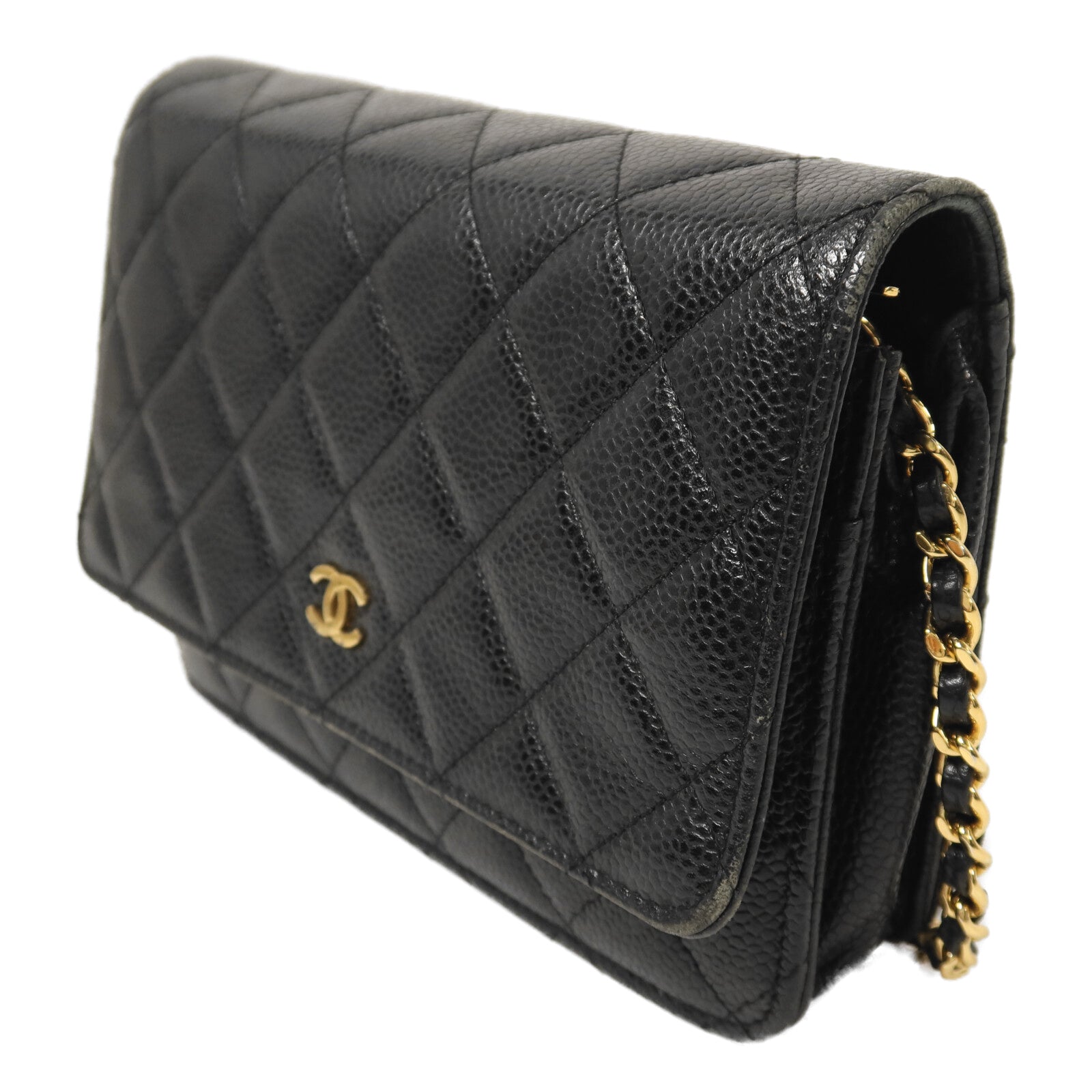 CHANEL 牛皮皮革WOC Wallet On Chain金扣鏈帶肩背袋