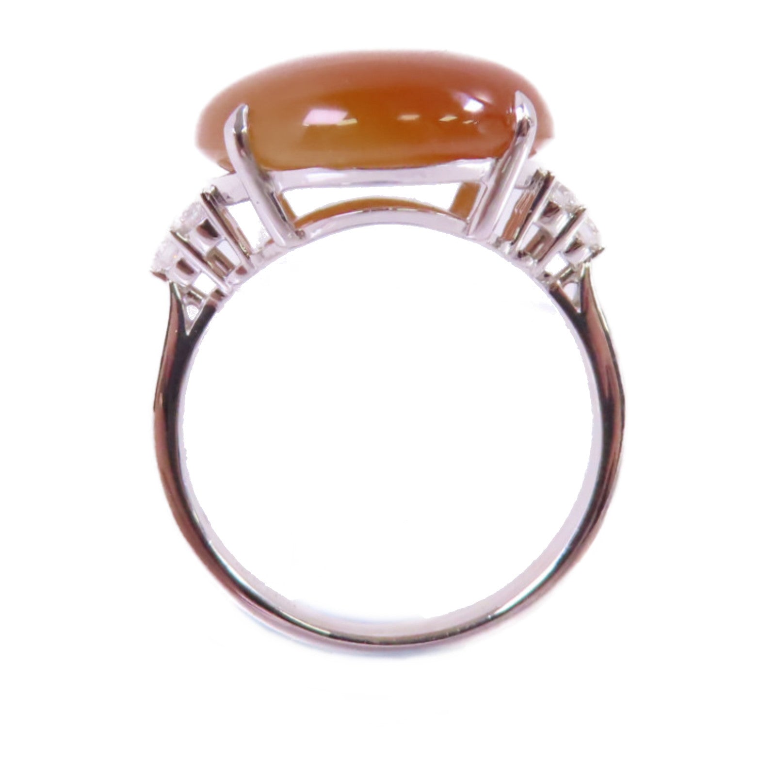 JEWELRY 18K白金/翡翠/0.24ct鑽石Jade Diamond Ring戒指US#7.75