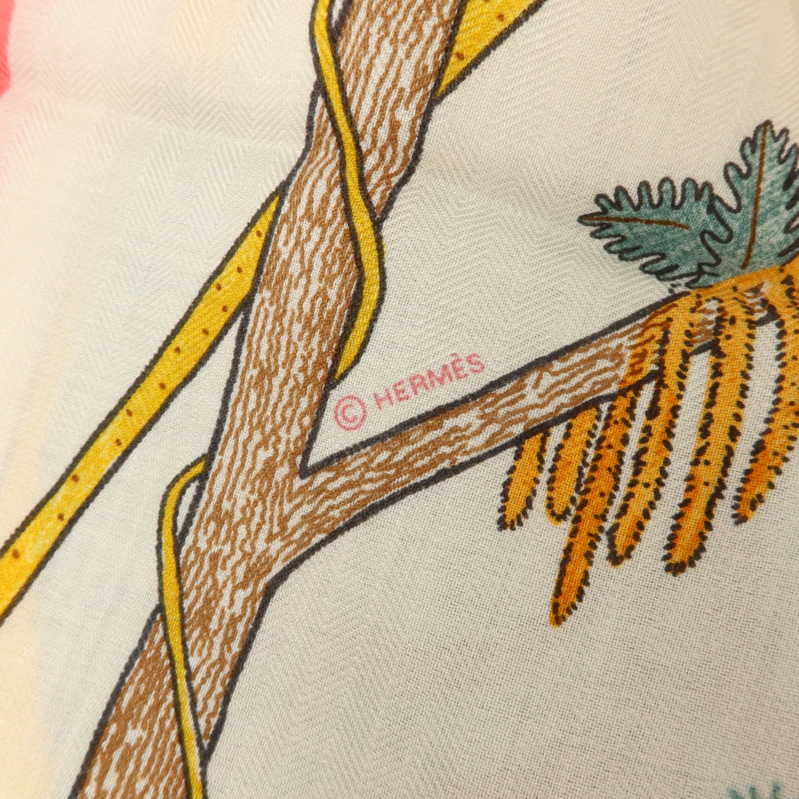HERMES 羊絨/絲質Scarf 140X140絲巾