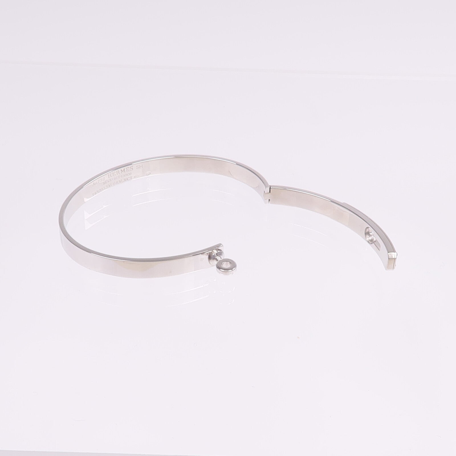 HERMES 18K白金Kelly Bracelet Small Model鑽石手鐲