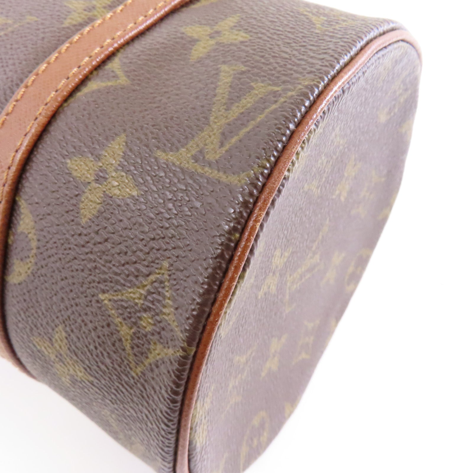 LOUIS VUITTON Monogram Papillon PM金扣手挽袋啡色