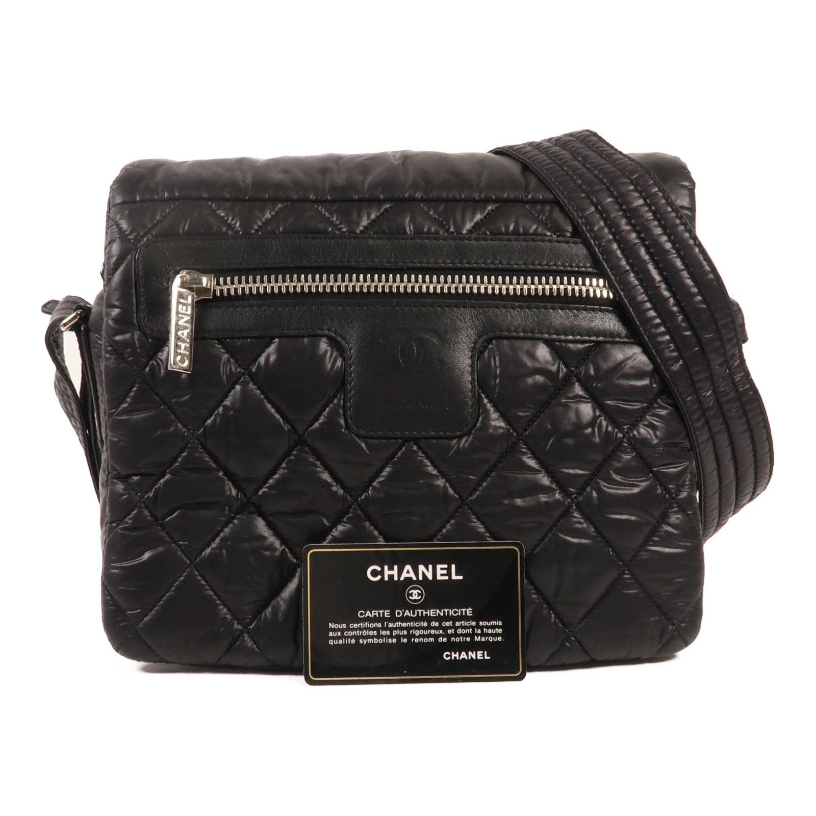 CHANEL 尼龍Coco Cocoon Messenger PM銀扣肩背袋