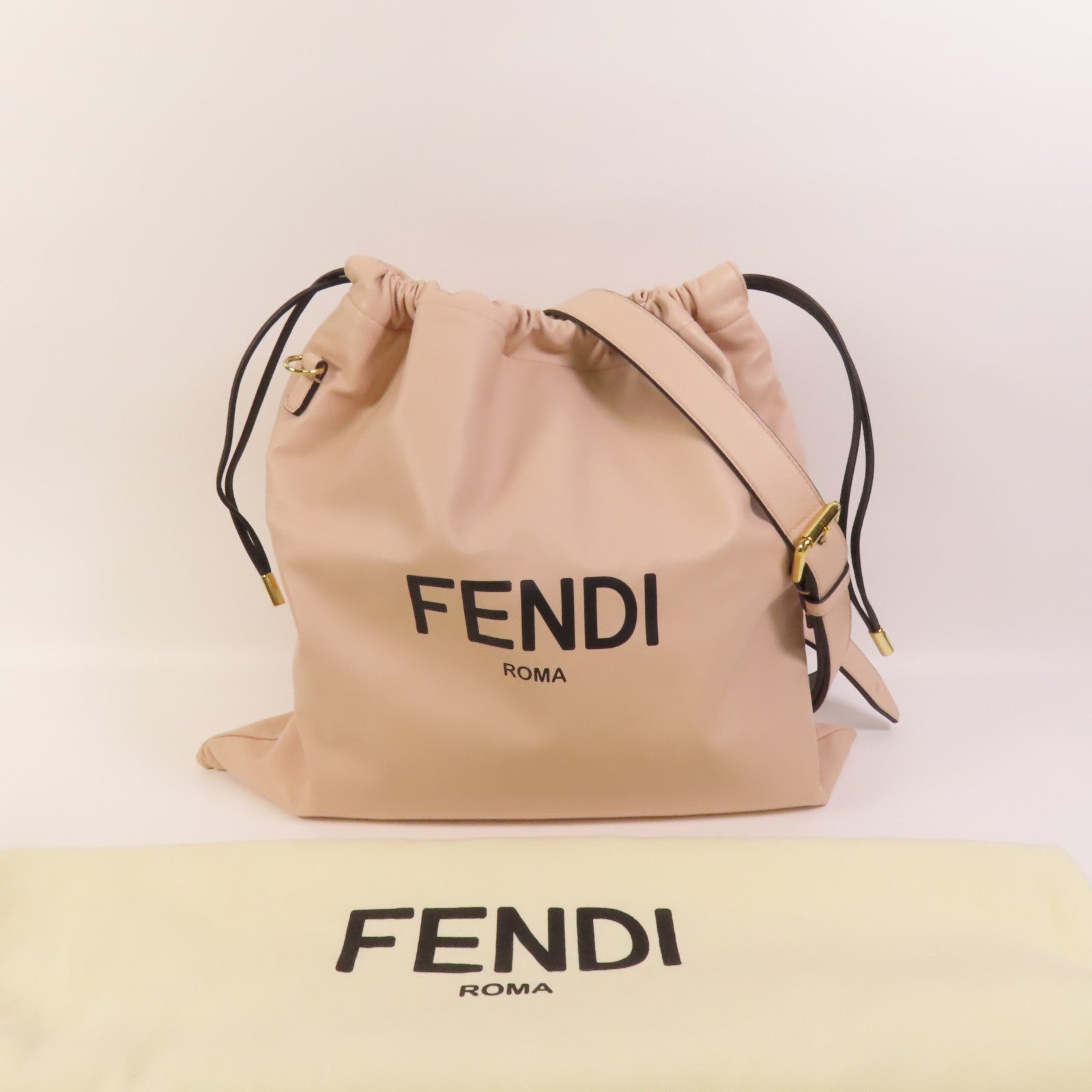 FENDI 羊皮皮革Shoulder Bag金扣肩背袋