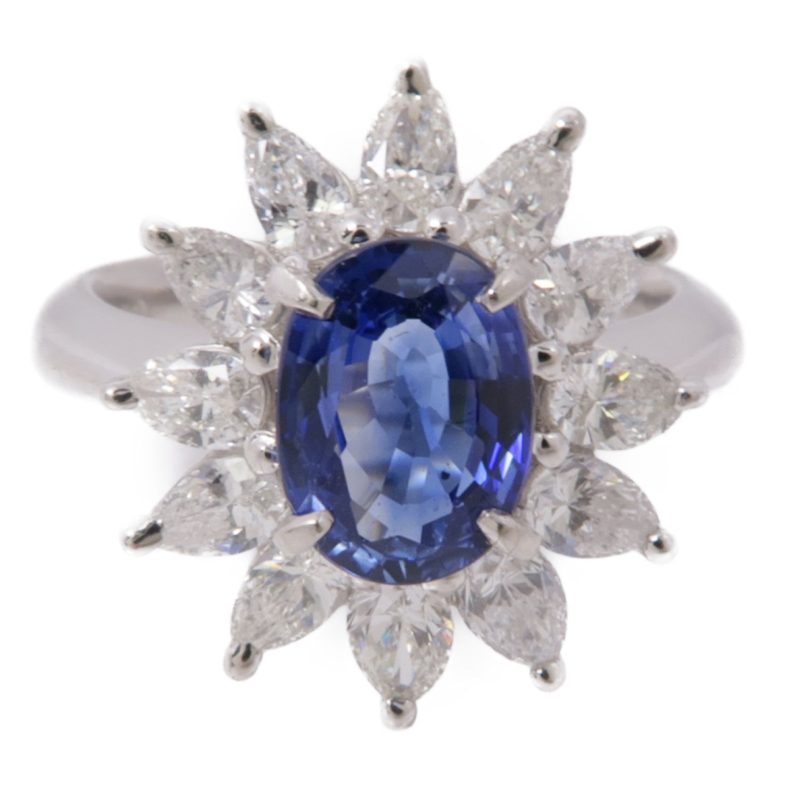 JEWELRY PT900鉑金Sapphire/Diamond Ring藍寶石/鑽石戒指US#5.75