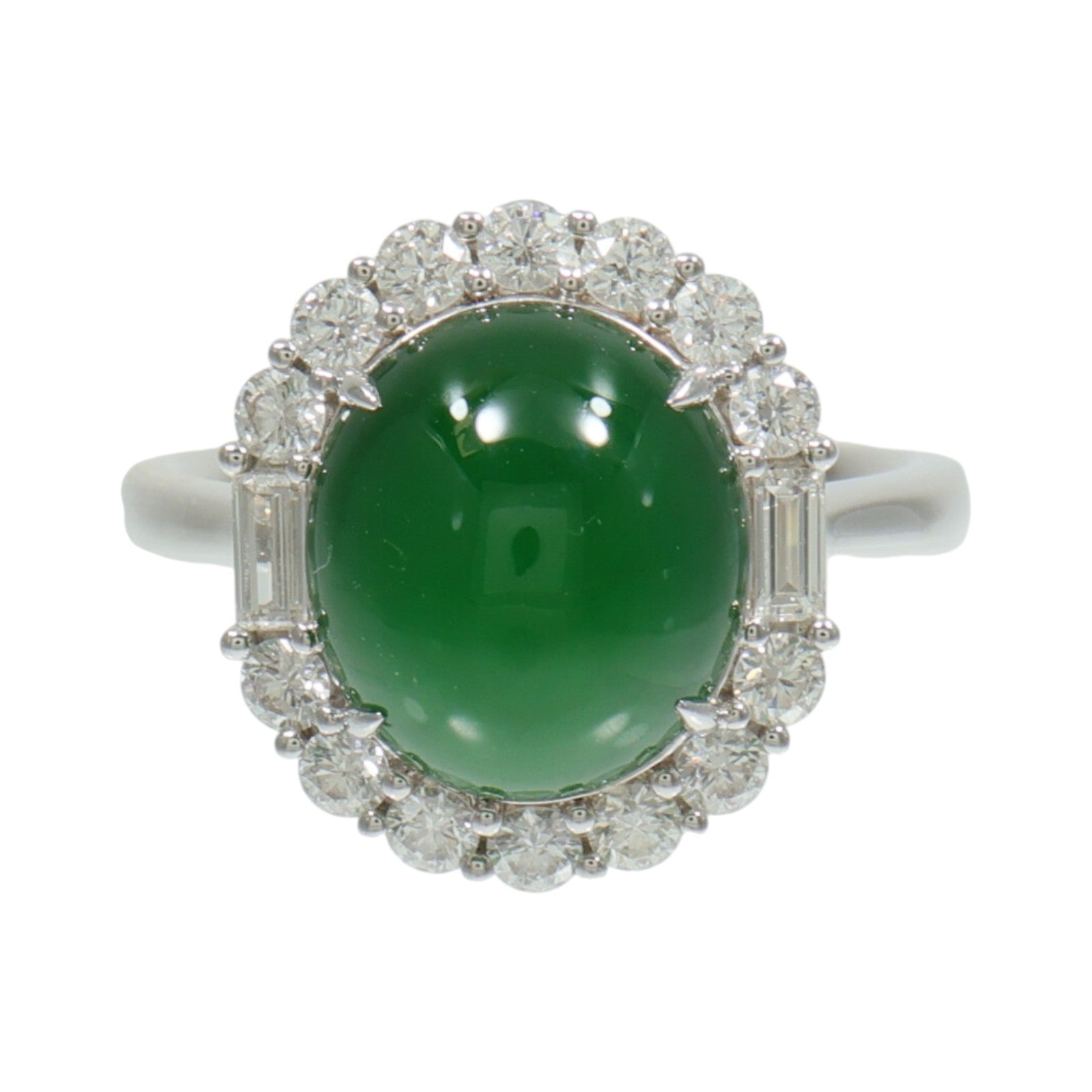 JEWELRY 18K白金Jade Diamond Ring翡翠/鑽石戒指