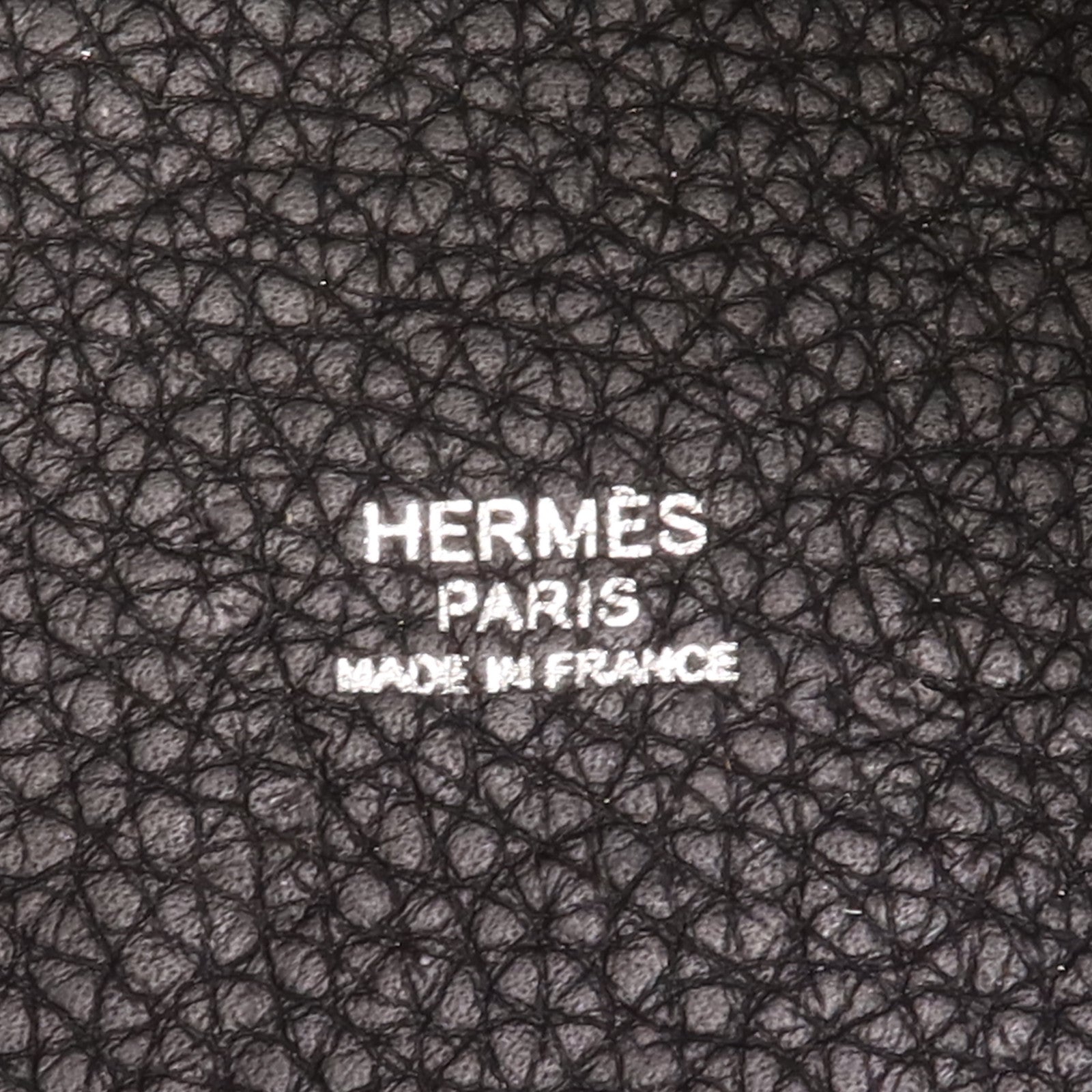 HERMES Clemence皮革Picotin MM銀扣手挽袋Noir