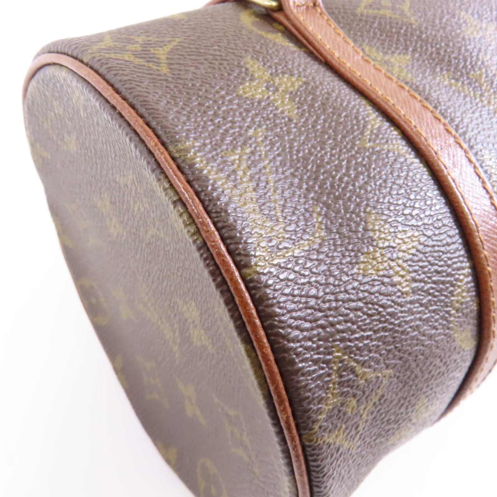 LOUIS VUITTON Monogram Papillon PM金扣手挽袋啡色