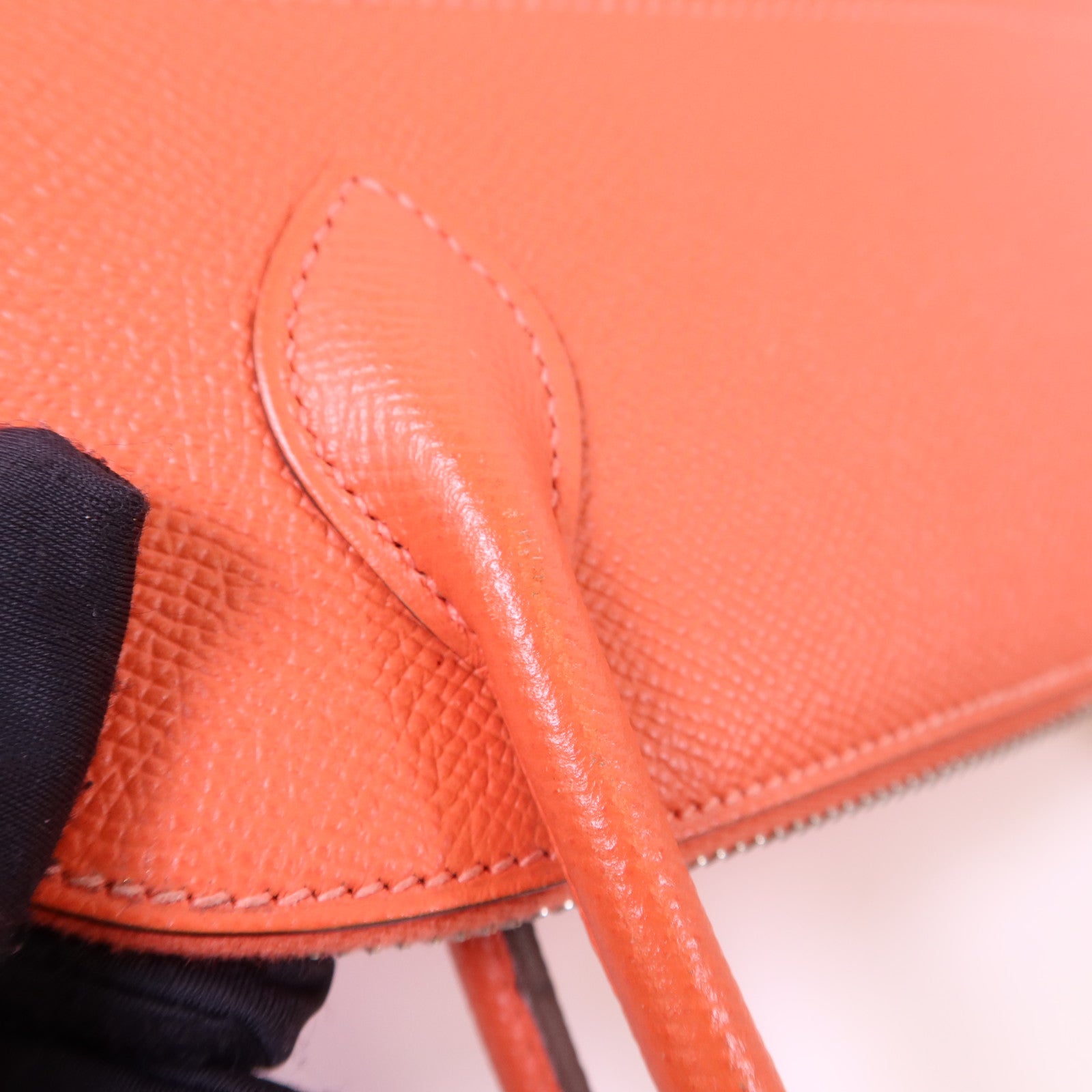 HERMES Epsom皮革Bolide 27銀扣手挽肩背兩用袋Rose Jaipur