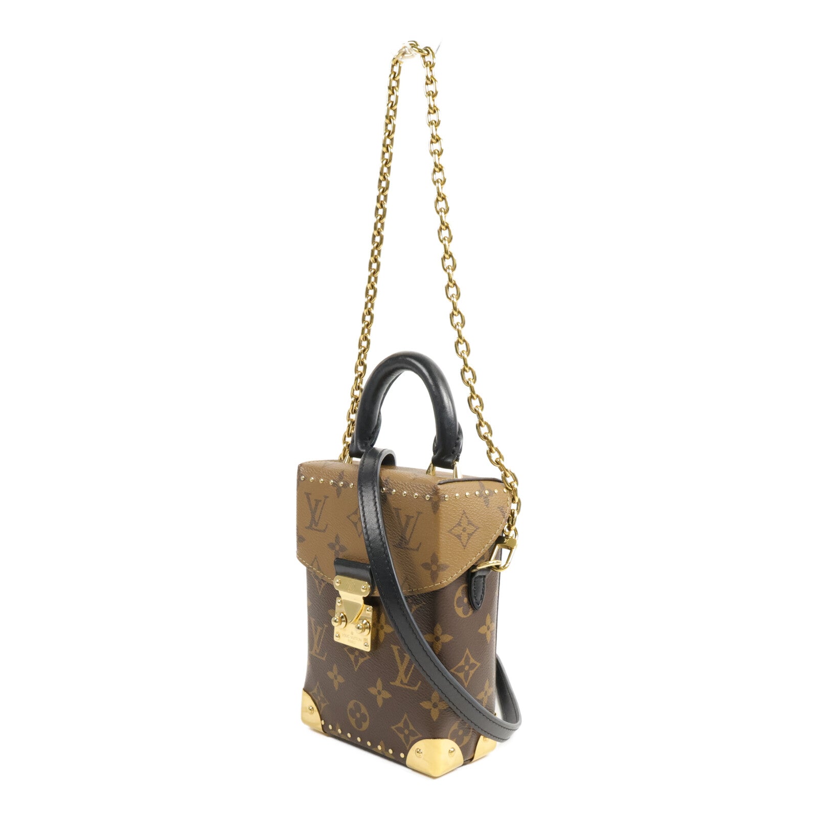 LOUIS VUITTON Monogram/Monogram Reverse Camera Box鏈帶手挽肩背兩用袋