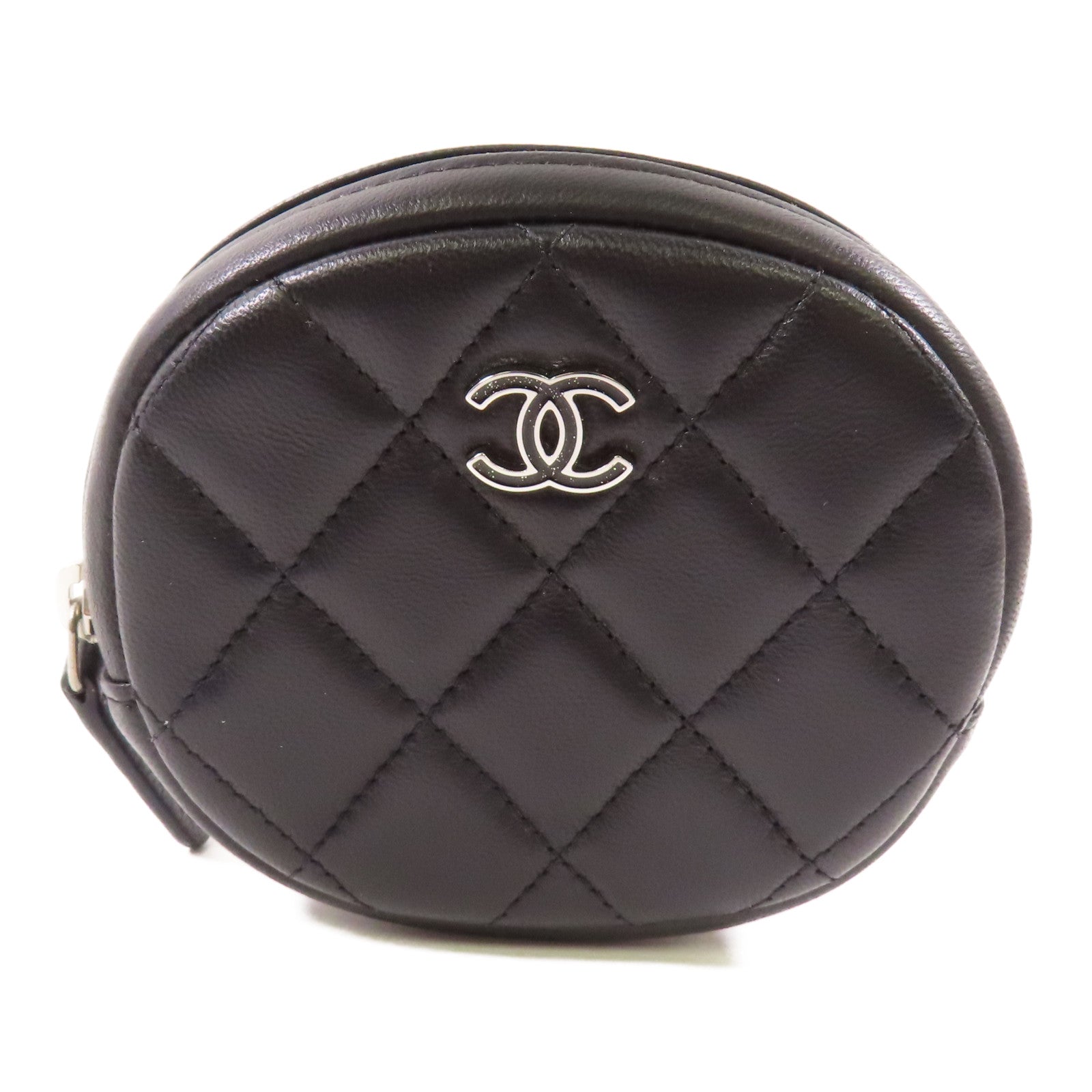 CHANEL 羊皮皮革Coin Case銀扣零錢包