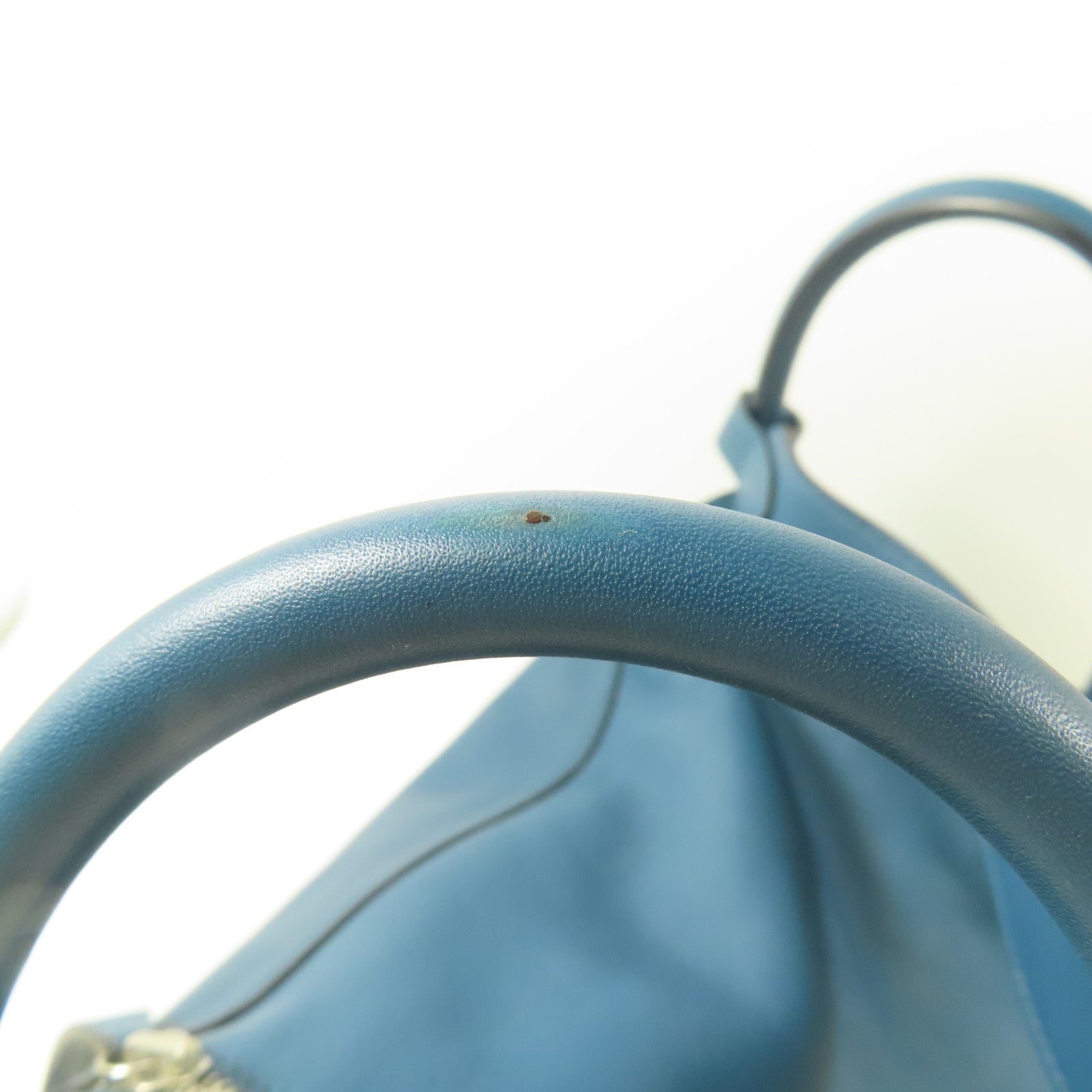 HERMES PHW Lindy 30 2 Way Shoulder Bag Swift Leather Bleu Agate