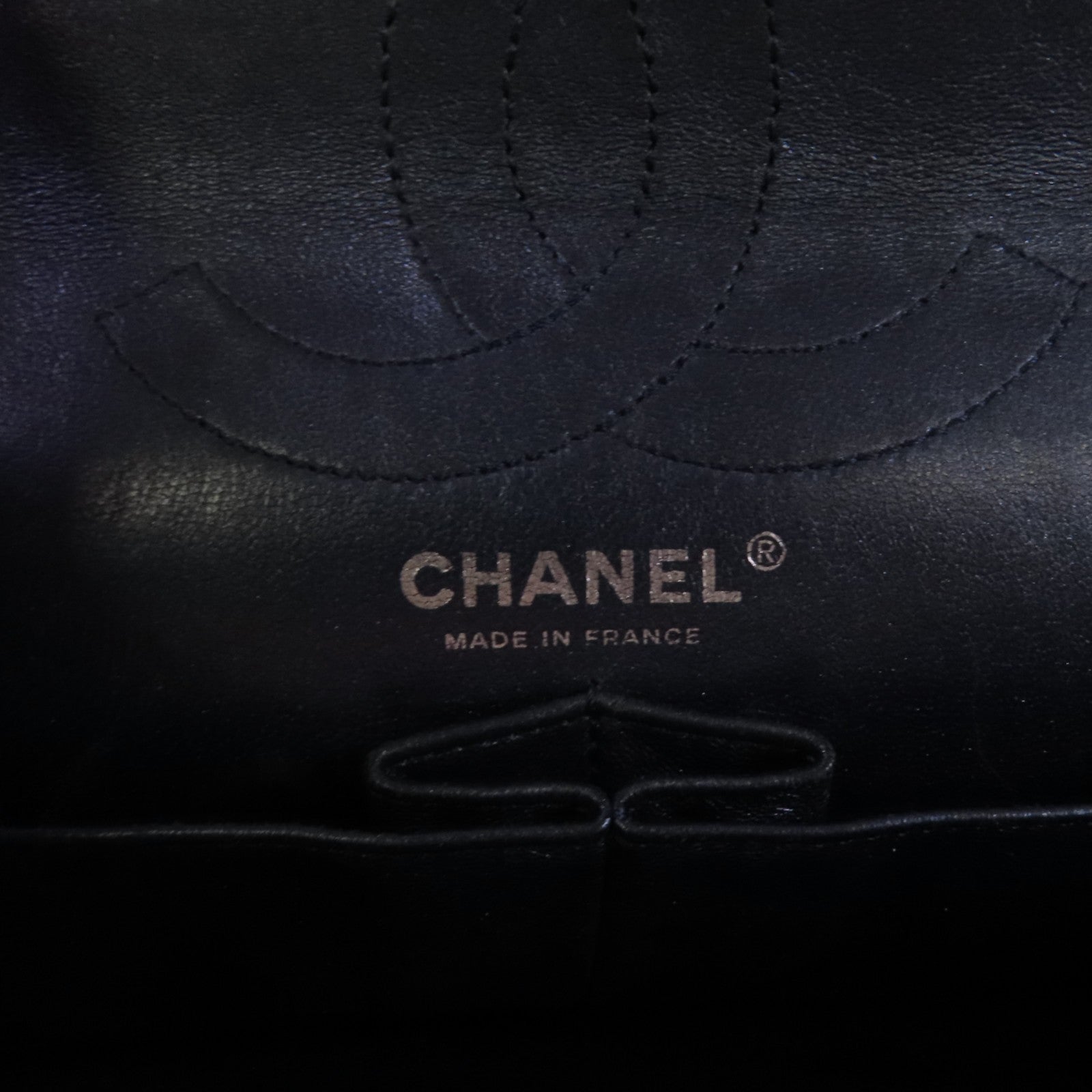 CHANEL 牛皮皮革2.55銀扣鏈帶肩背袋