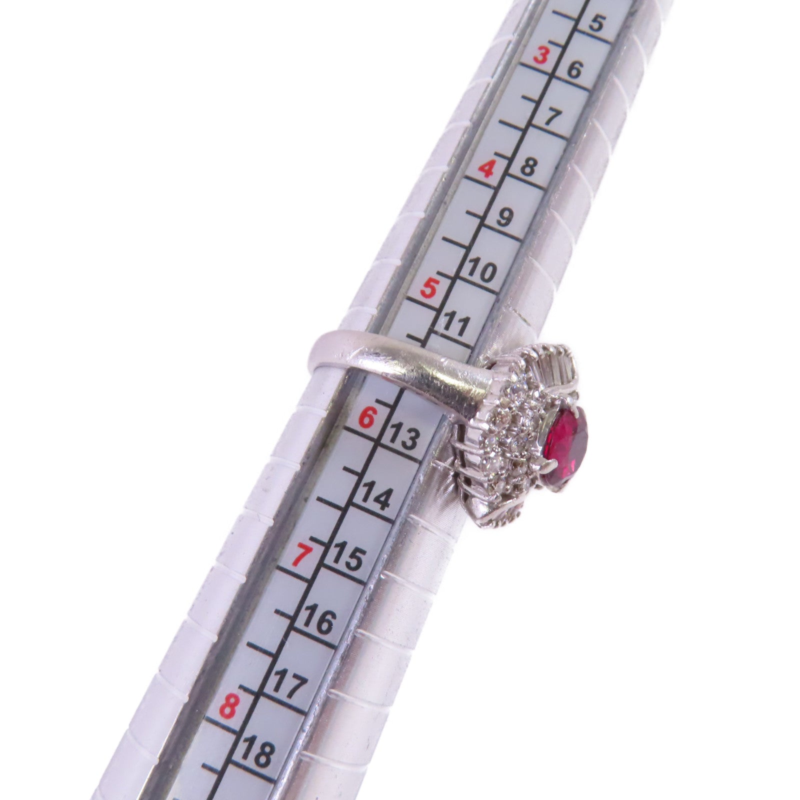 Jewelry Ruby Diamond Ring US#5.5 PT900 Platinum