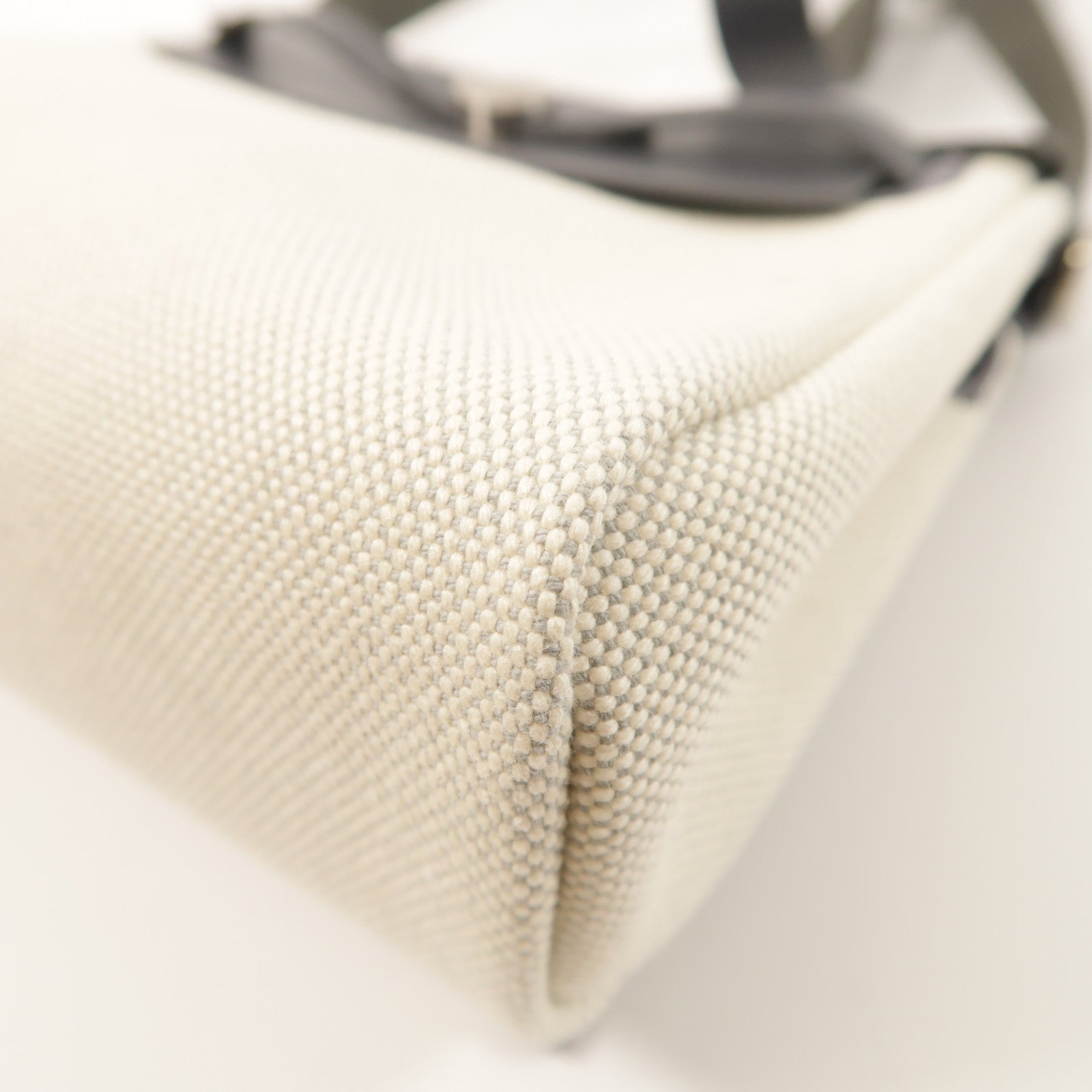 HERMES Toile H帆布/Vache Hunter皮革Mini Herbag銀扣肩背袋Ardoise