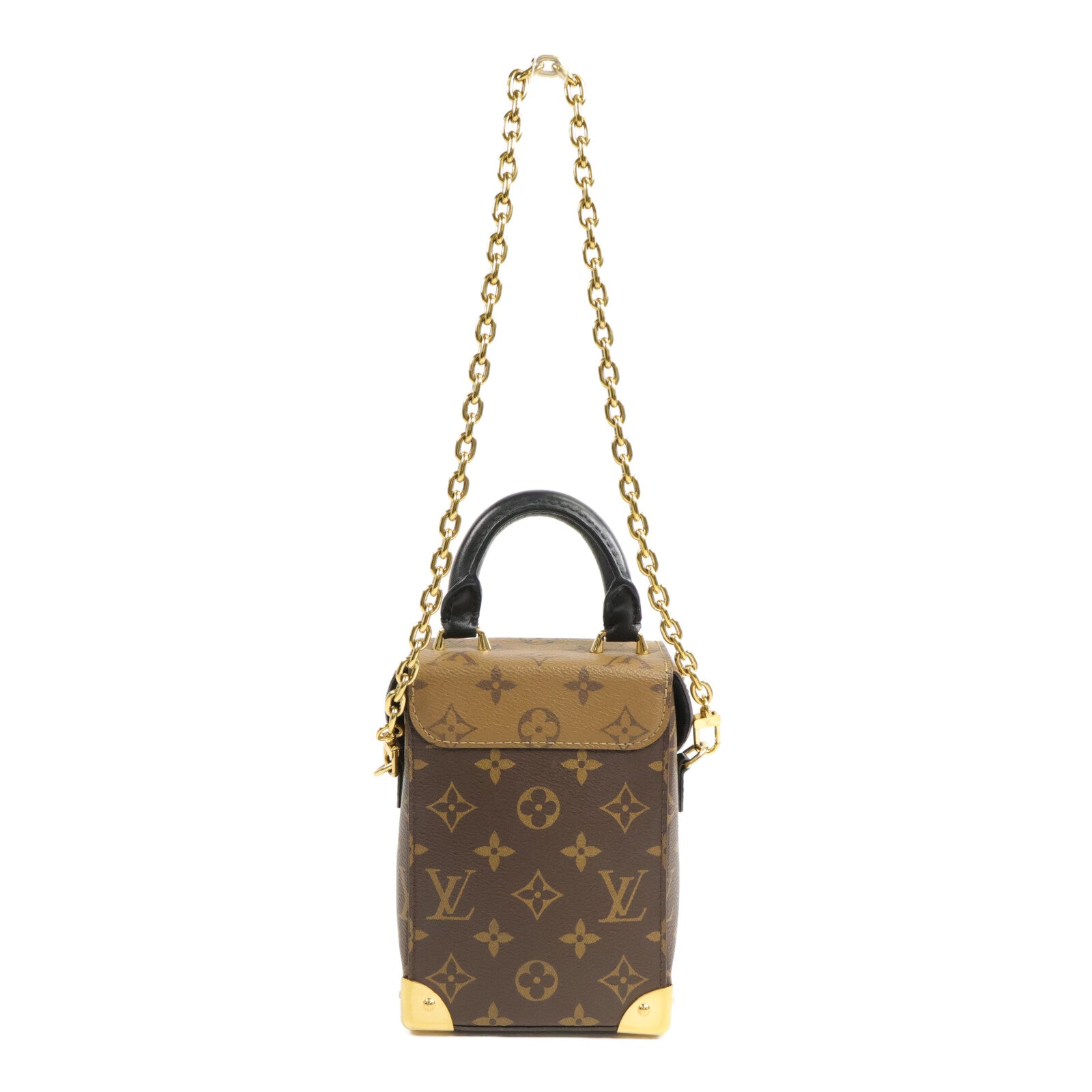 LOUIS VUITTON Monogram/Monogram Reverse Camera Box鏈帶手挽肩背兩用袋
