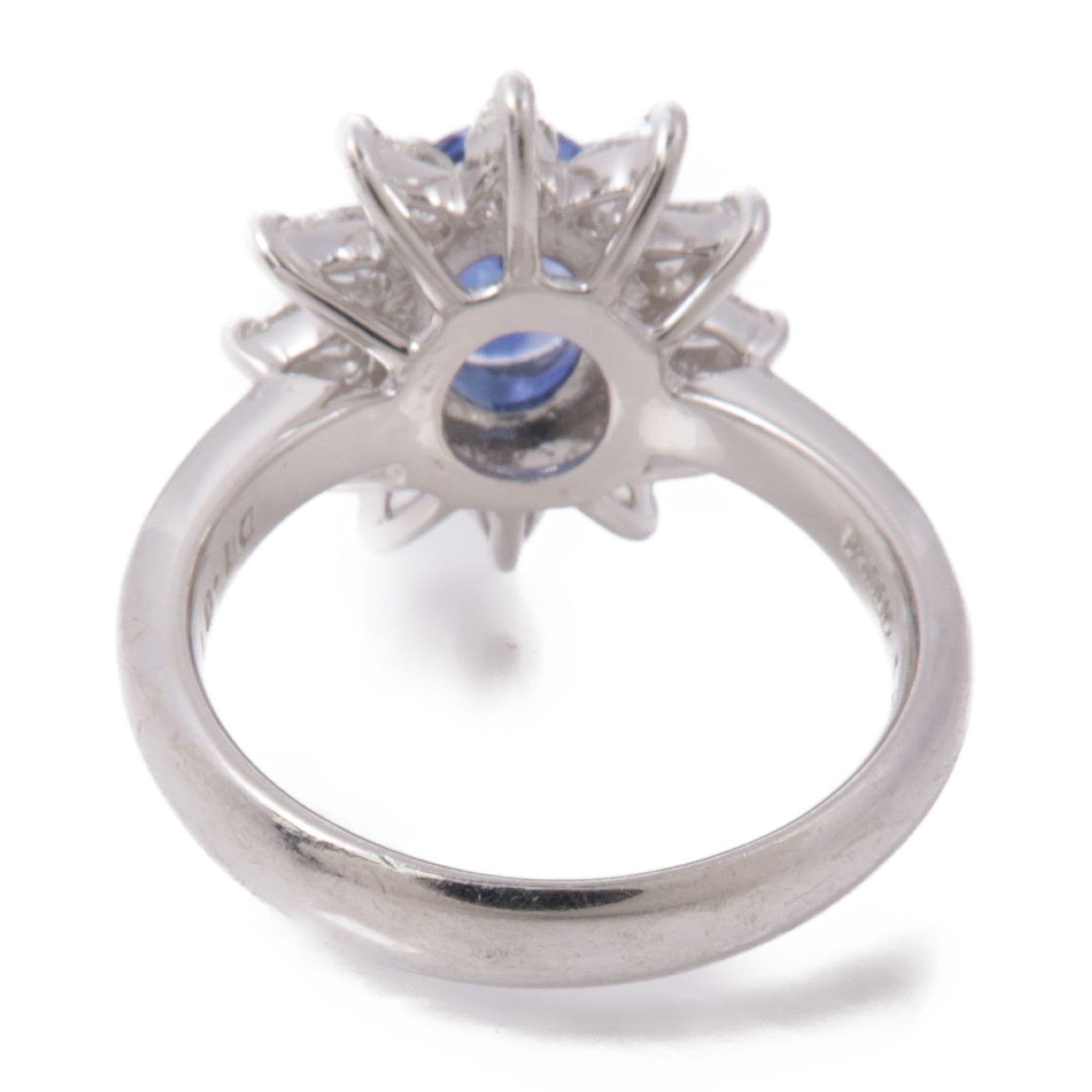 JEWELRY PT900鉑金Sapphire/Diamond Ring藍寶石/鑽石戒指US#5.75