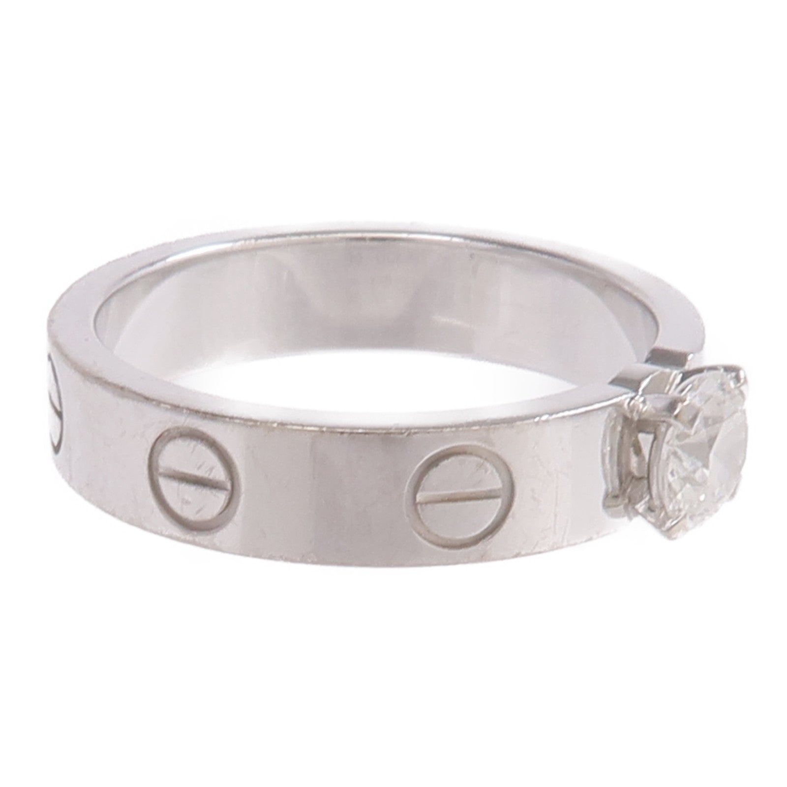CARTIER 18K白金Love Solitaire Brilliant Cut Diamond Ring鑽石戒指
