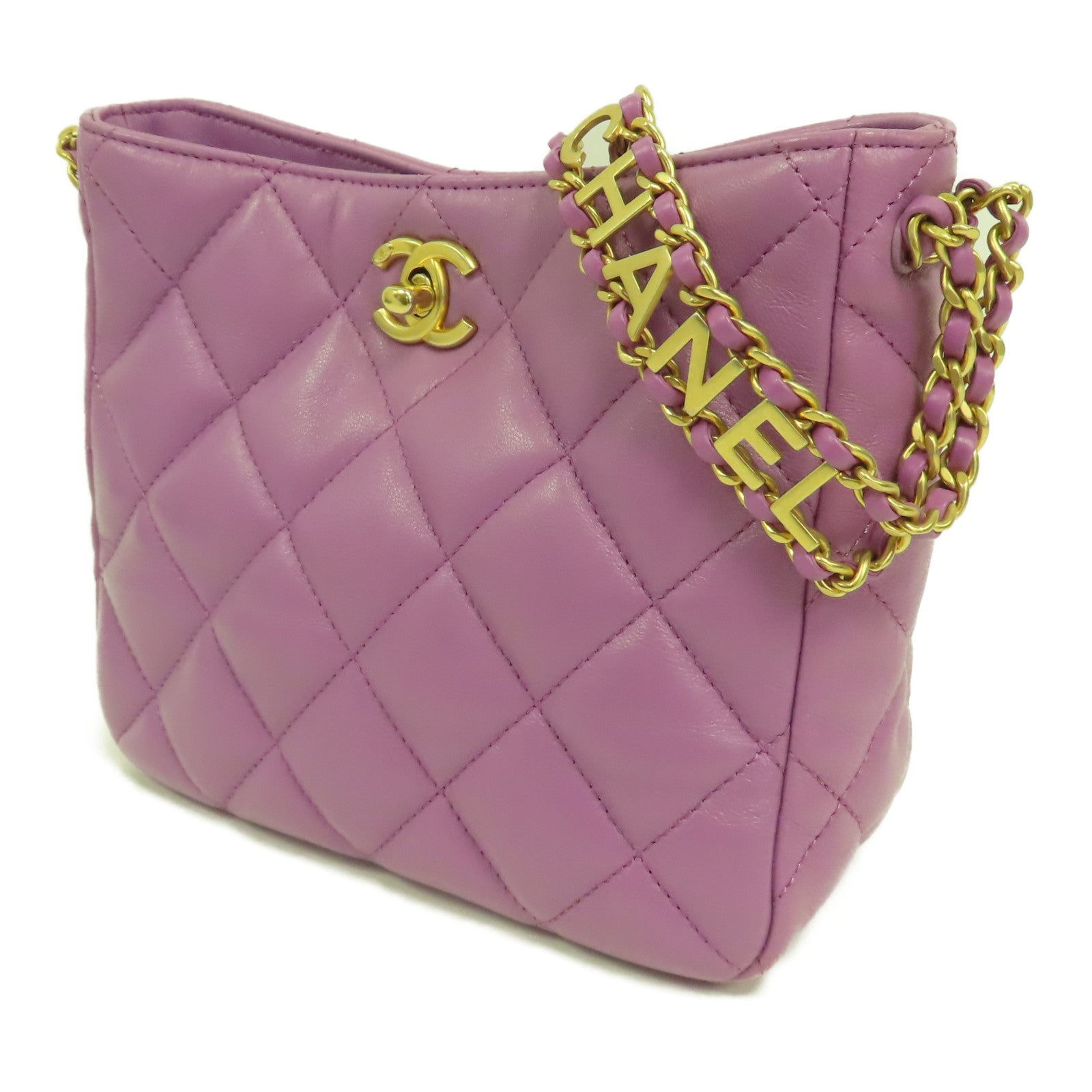 CHANEL 羊皮皮革Hobo金扣鏈帶肩背袋