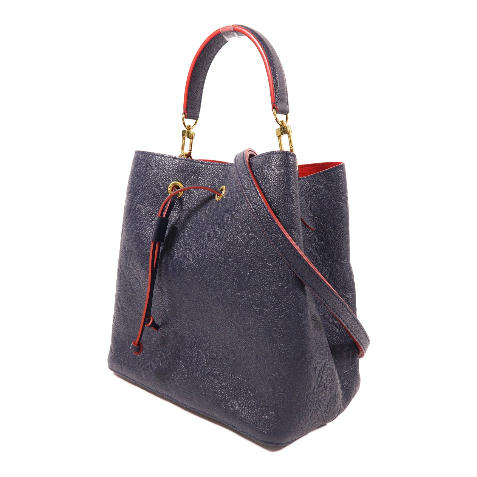 LOUIS VUITTON LV GHW Neo Noe MM 2 Way Bag M45306 Monogram Empreinte Navy/Red