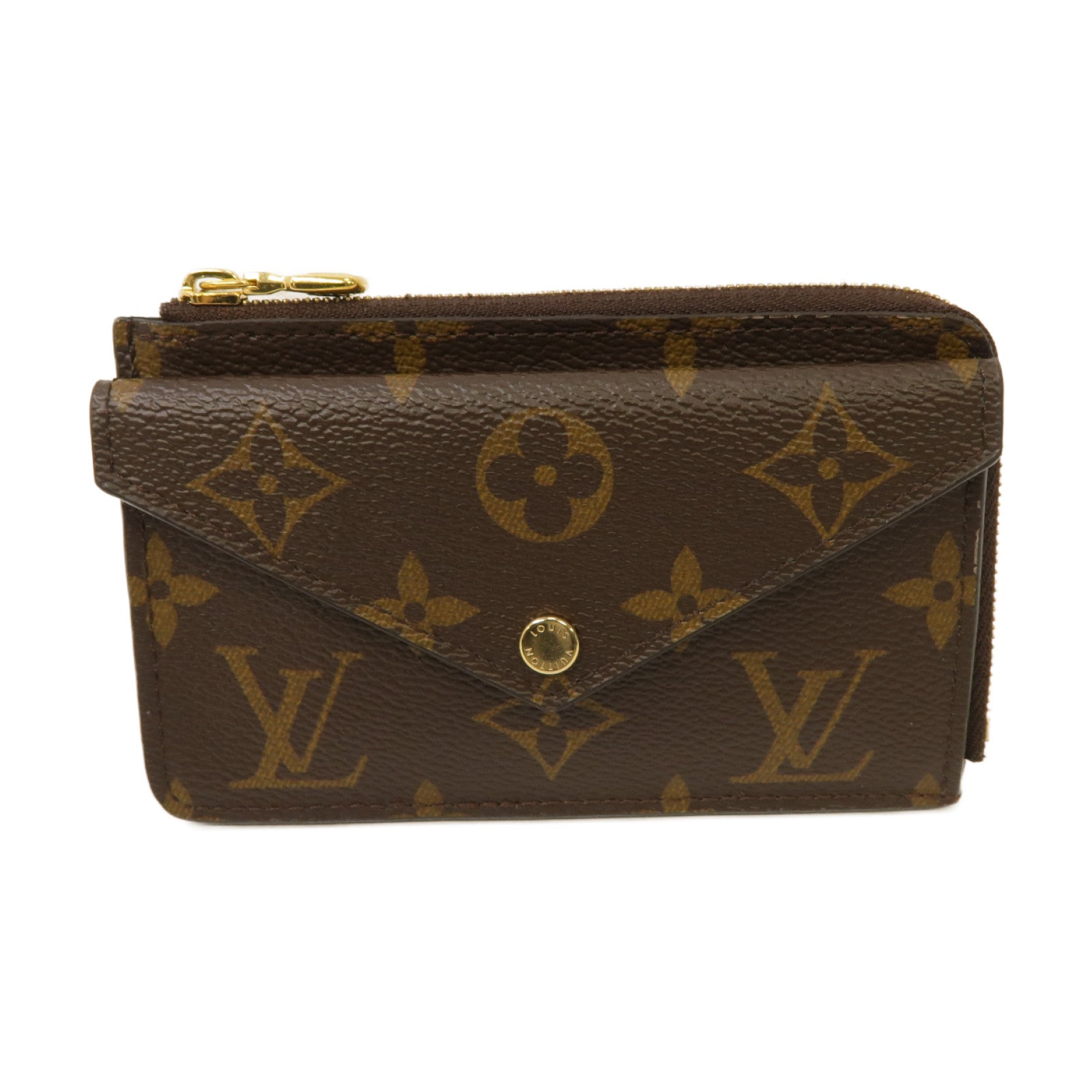LOUIS VUITTON Monogram Recto Verso金扣卡片套啡色