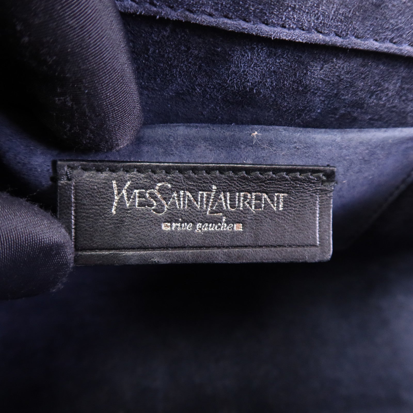 YVES SAINT LAURENT 麂皮皮革Le Sixieme銀扣肩背袋